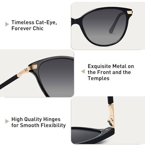 Cat Eye Polarized Sunglasses Acetate Frame UV400 Protection