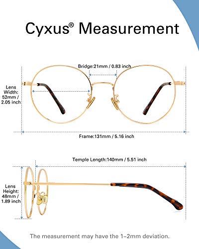 Round Blue Light Glasses Metal Frame Computer Use 3 Pack