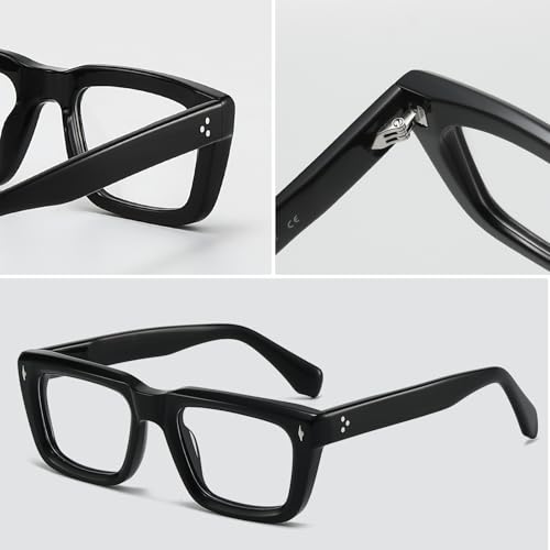 Retro Rectangle Acetate Glasses Frame Thick Optical Eyewear