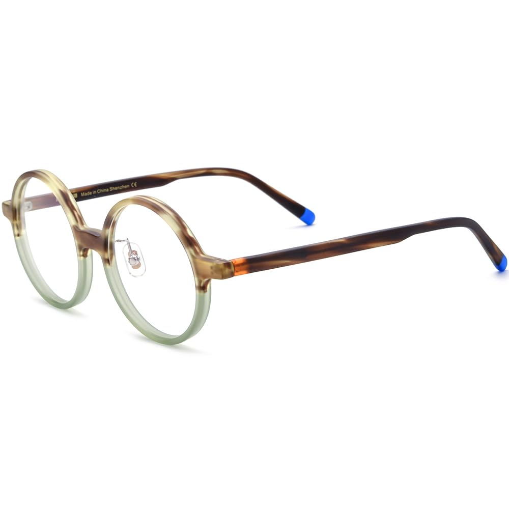 Vintage Round Acetate Glasses Frame Multicolor Optical Eyewear