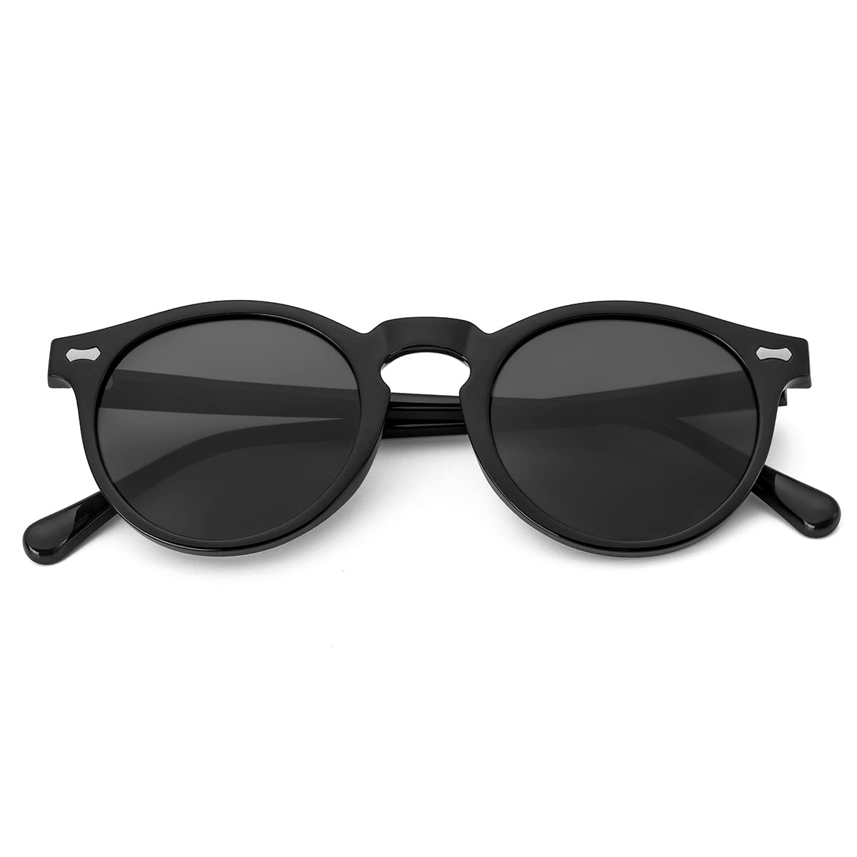 Vintage Round Polarized Sunglasses UV400 Acetate Frame