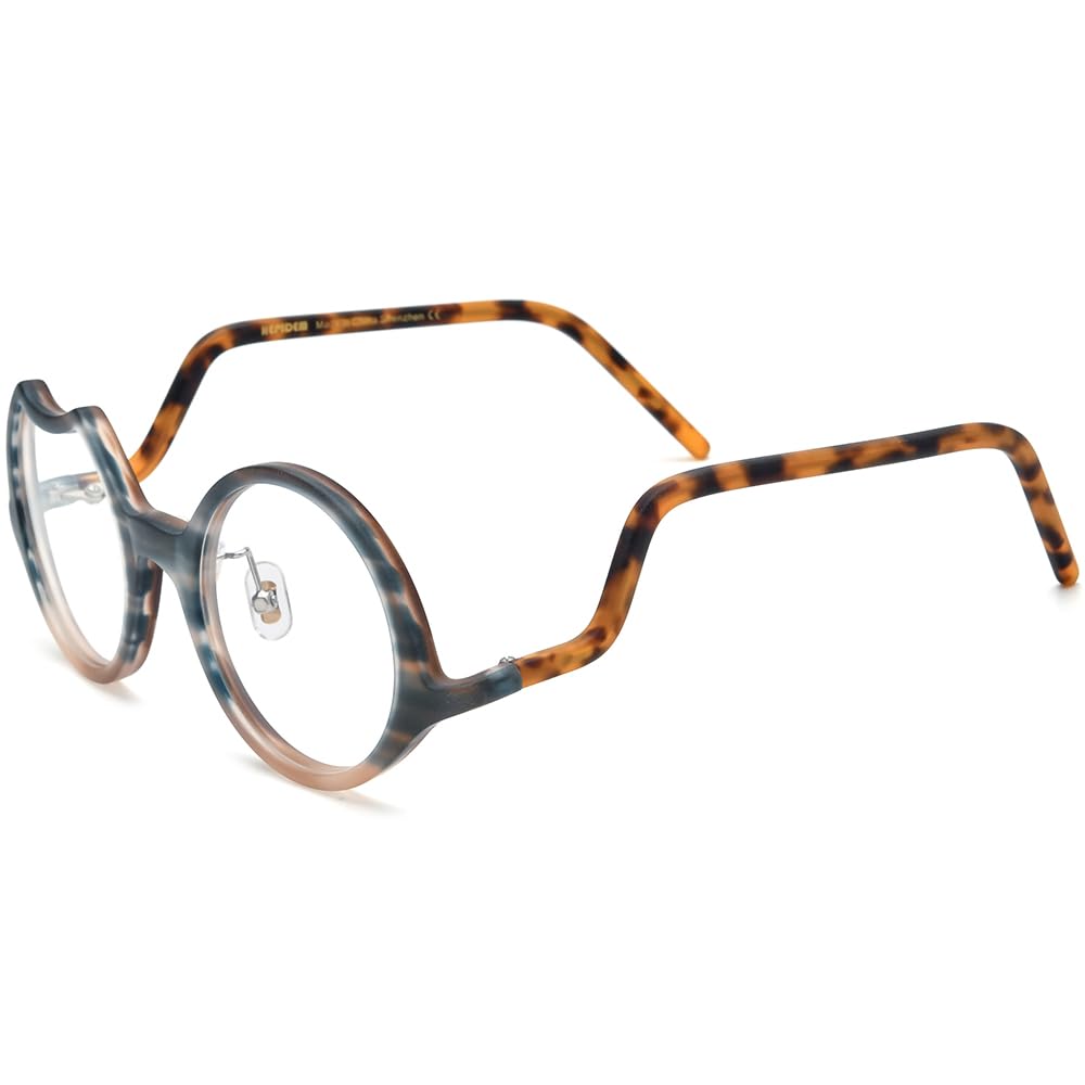 Vintage Round Acetate Glasses Frame Multicolor Optical Eyewear