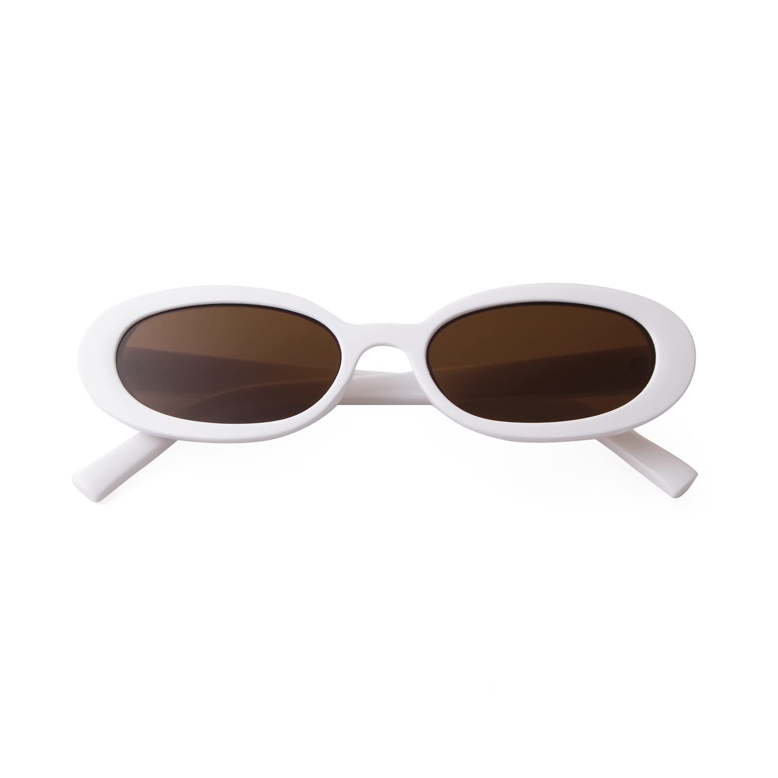 Laurinny 90s Sunglasses for Women Men Retro Small Oval Sunglasses