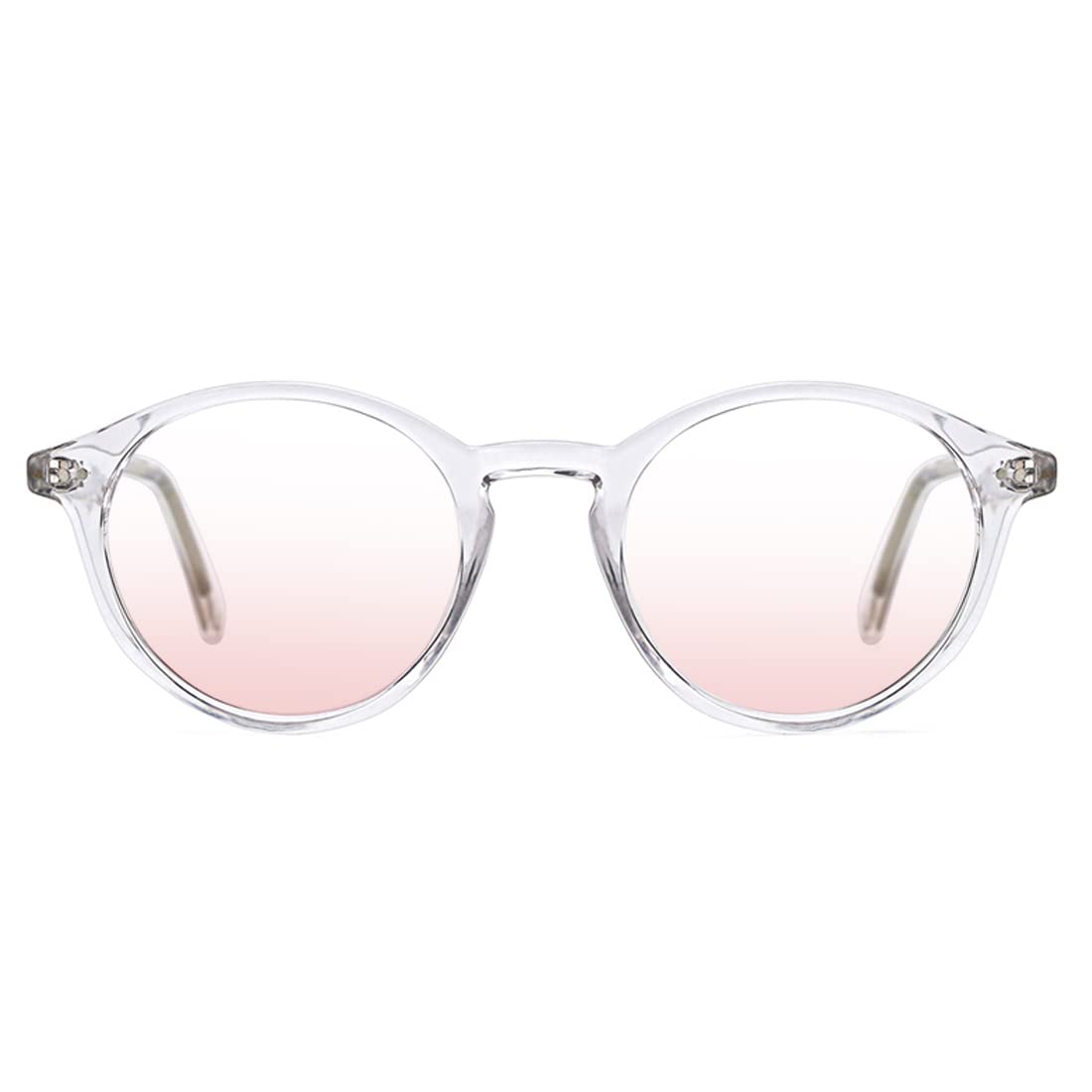 Vintage Round Blue Light Blocking Glasses Thick Rim Frame