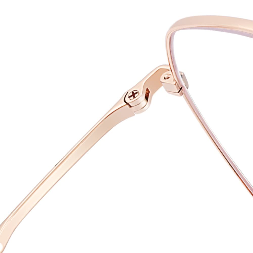 Oversized Blue Light Reading Glasses Metal Frame