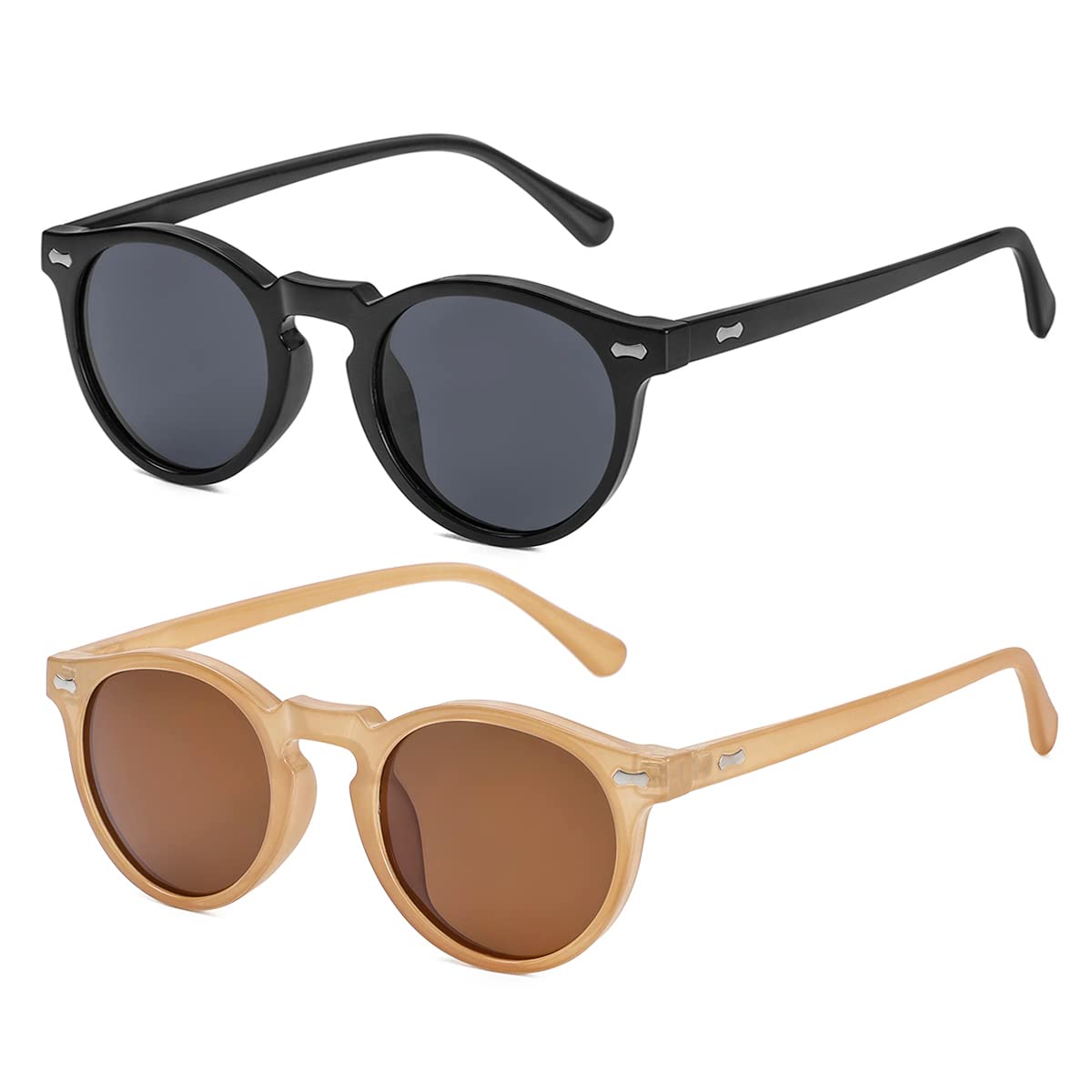 Vintage Round Polarized Sunglasses UV400 Acetate Frame
