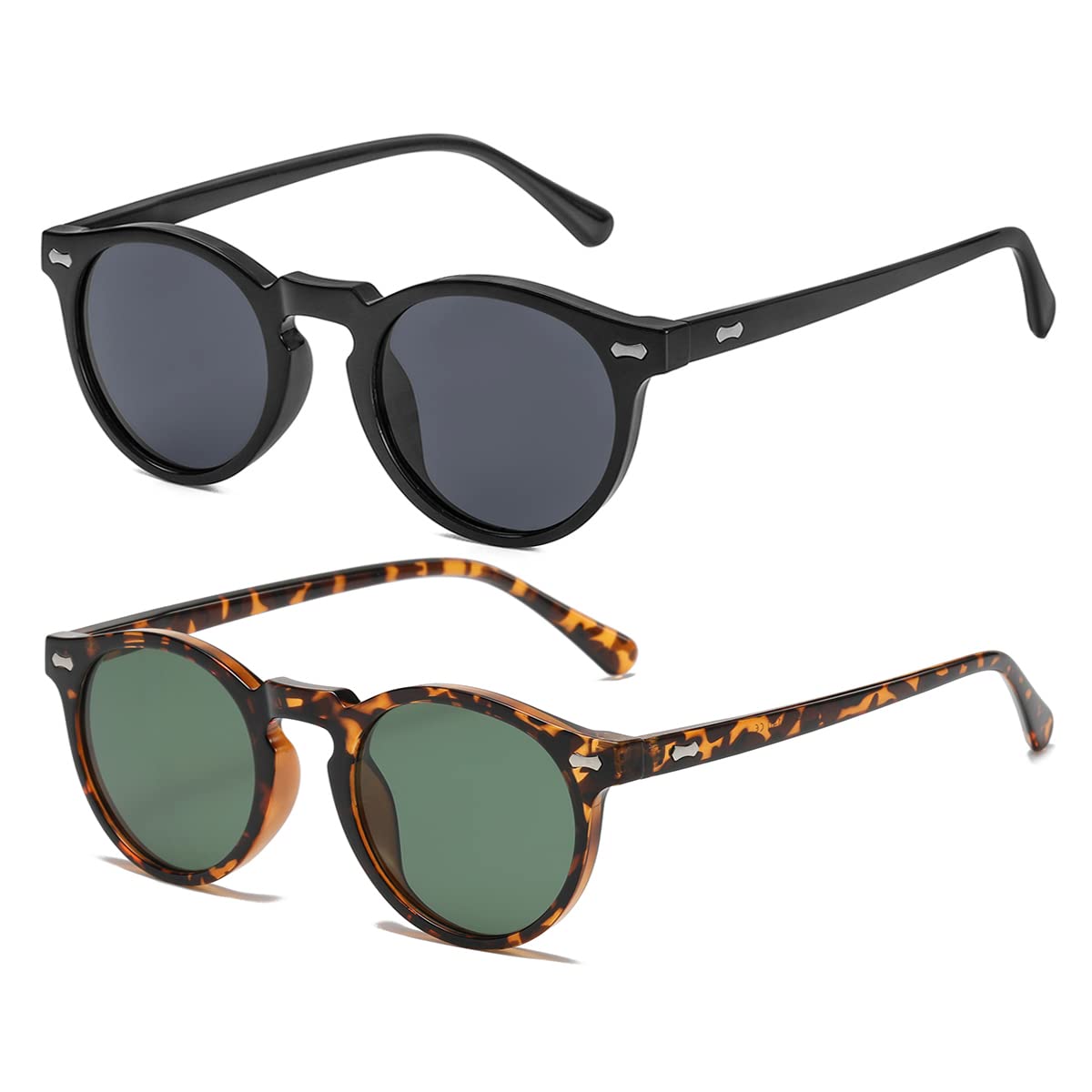 Vintage Round Polarized Sunglasses UV400 Acetate Frame