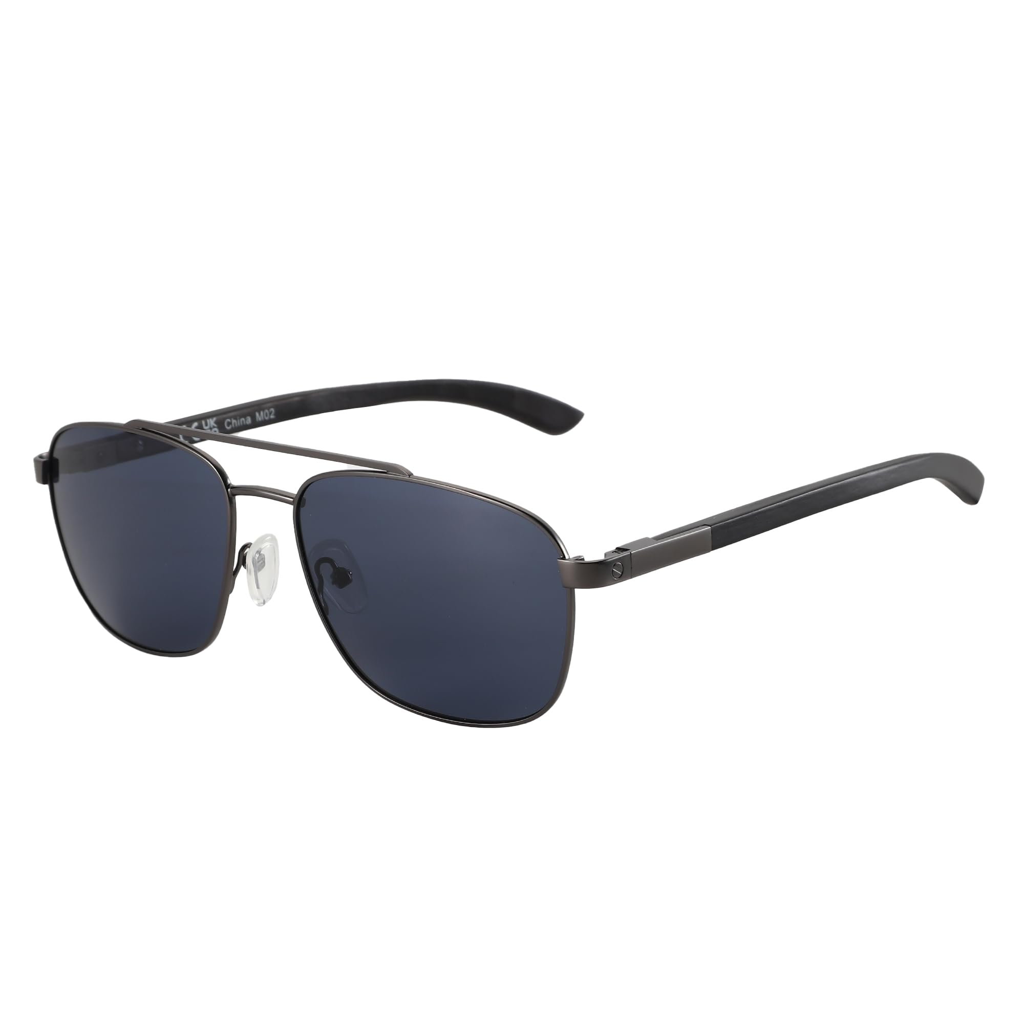 Wood Temple Aviator Polarized Sunglasses UV Protection