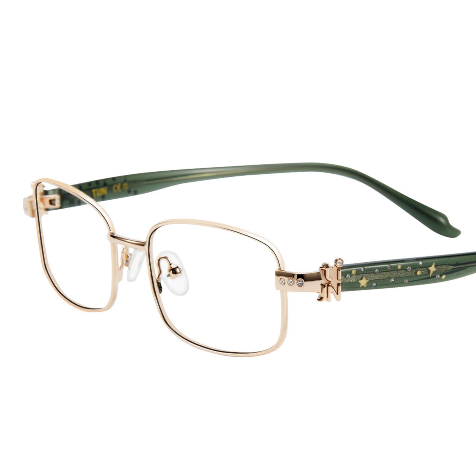 Square Blue Light Blocking Glasses Acetate Metal Frame