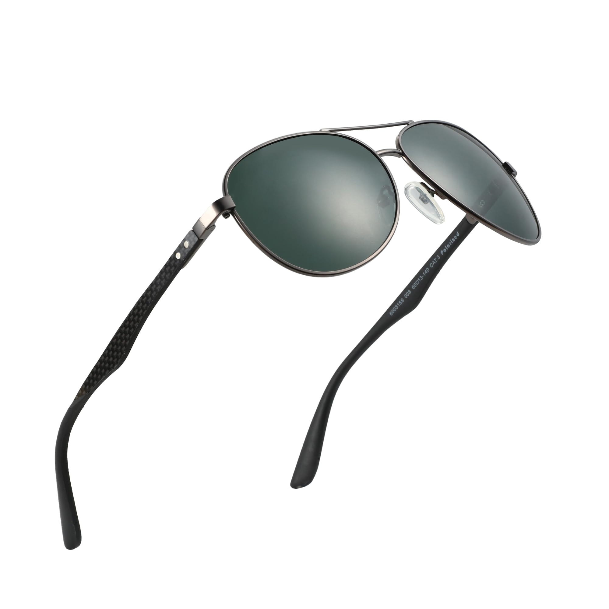 Polarized Aviator Sunglasses Carbon Fiber Temple UV Protection