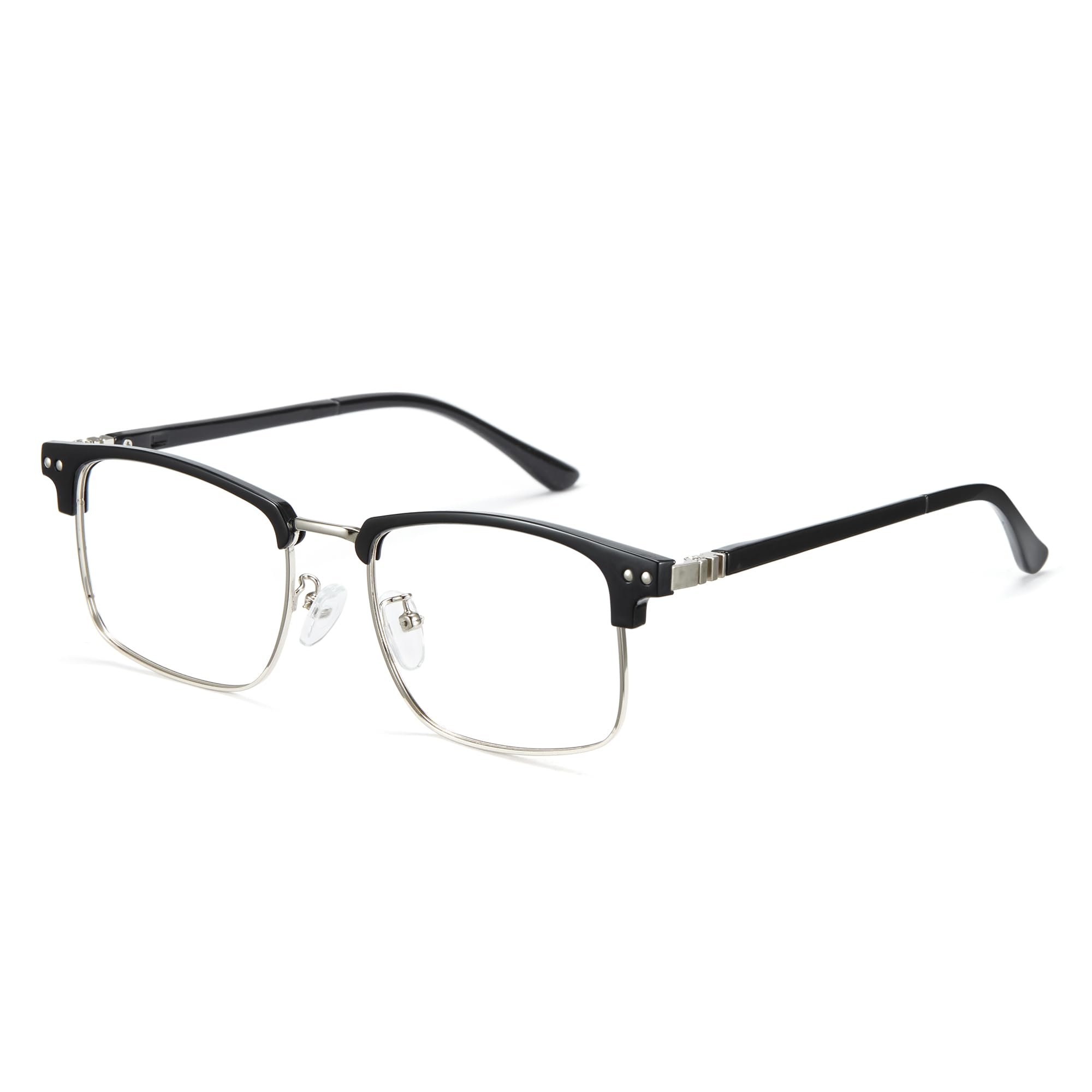 Retro Square Blue Light Glasses TR90 Metal Frame