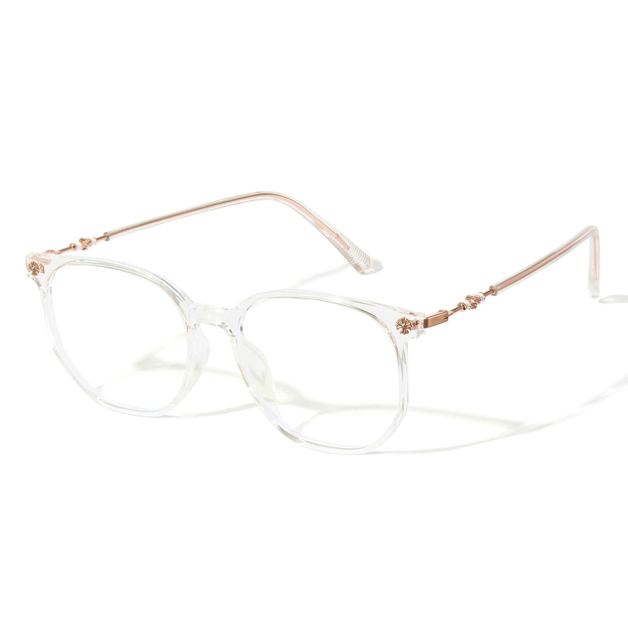 Retro Square Blue Light Glasses TR90 Metal Frame
