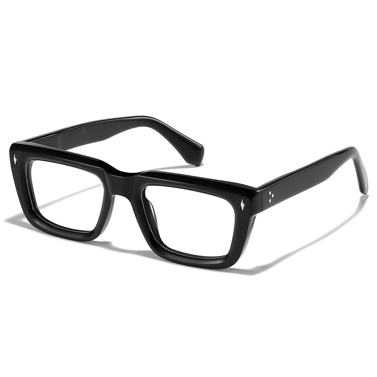 Retro Rectangle Acetate Glasses Frame Thick Optical Eyewear
