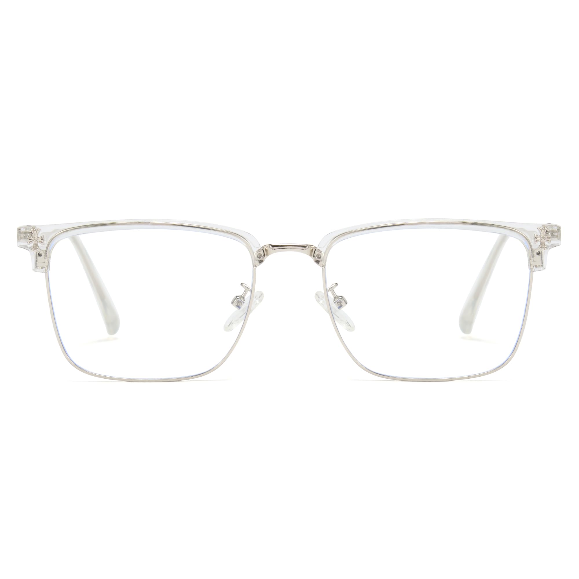 Retro Square Blue Light Glasses TR90 Metal Frame