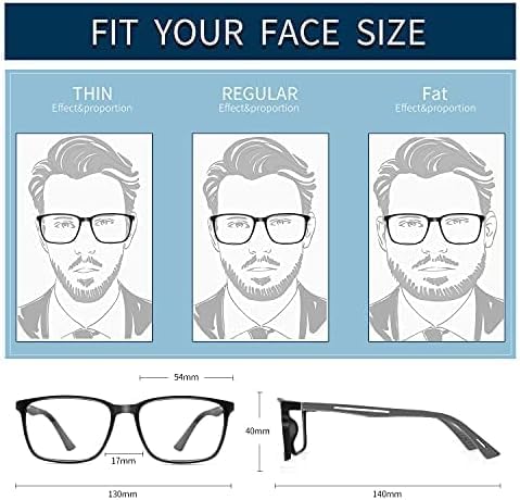 Square Blue Light Reading Glasses Anti-Glare Computer Use