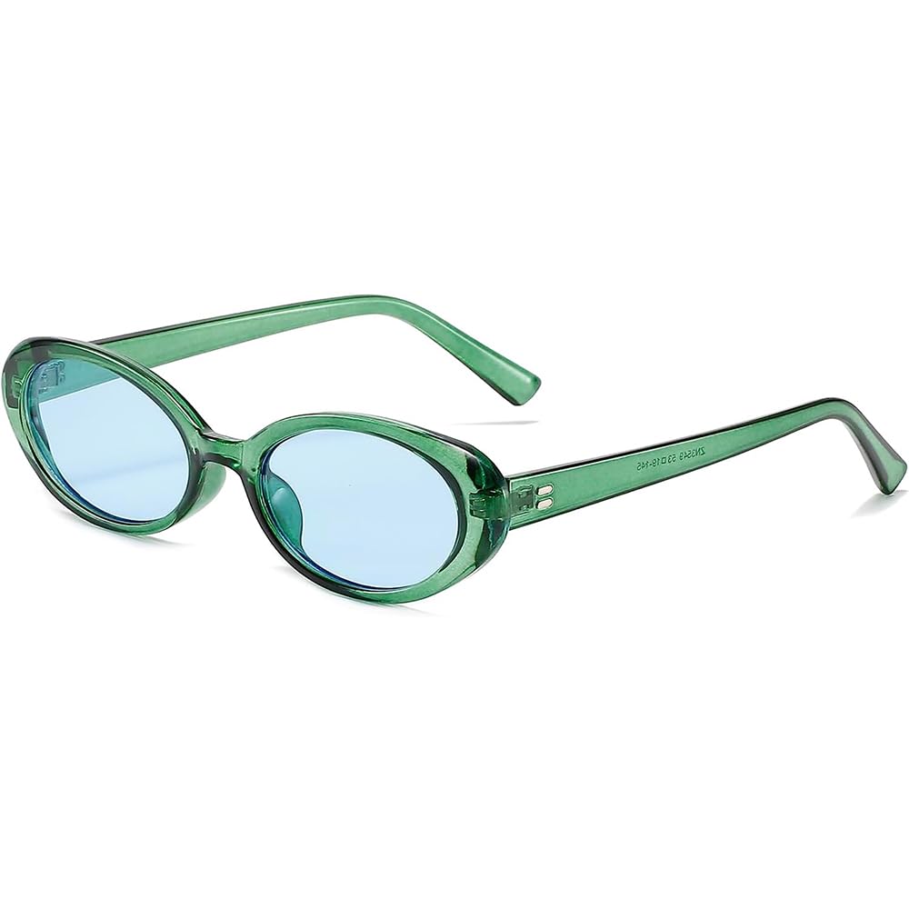 Laurinny 90s Sunglasses for Women Men Retro Small Oval Sunglasses