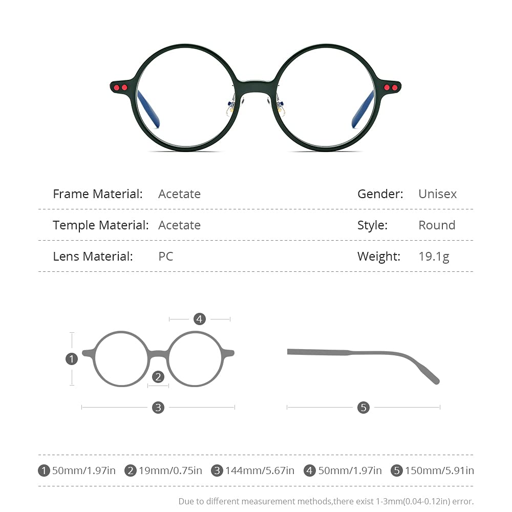 Vintage Round Acetate Optical Glasses Frame