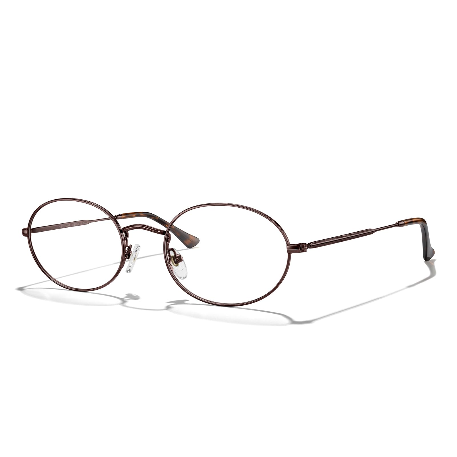 Oval Blue Light Reading Glasses Thin Metal Full Rim Frame