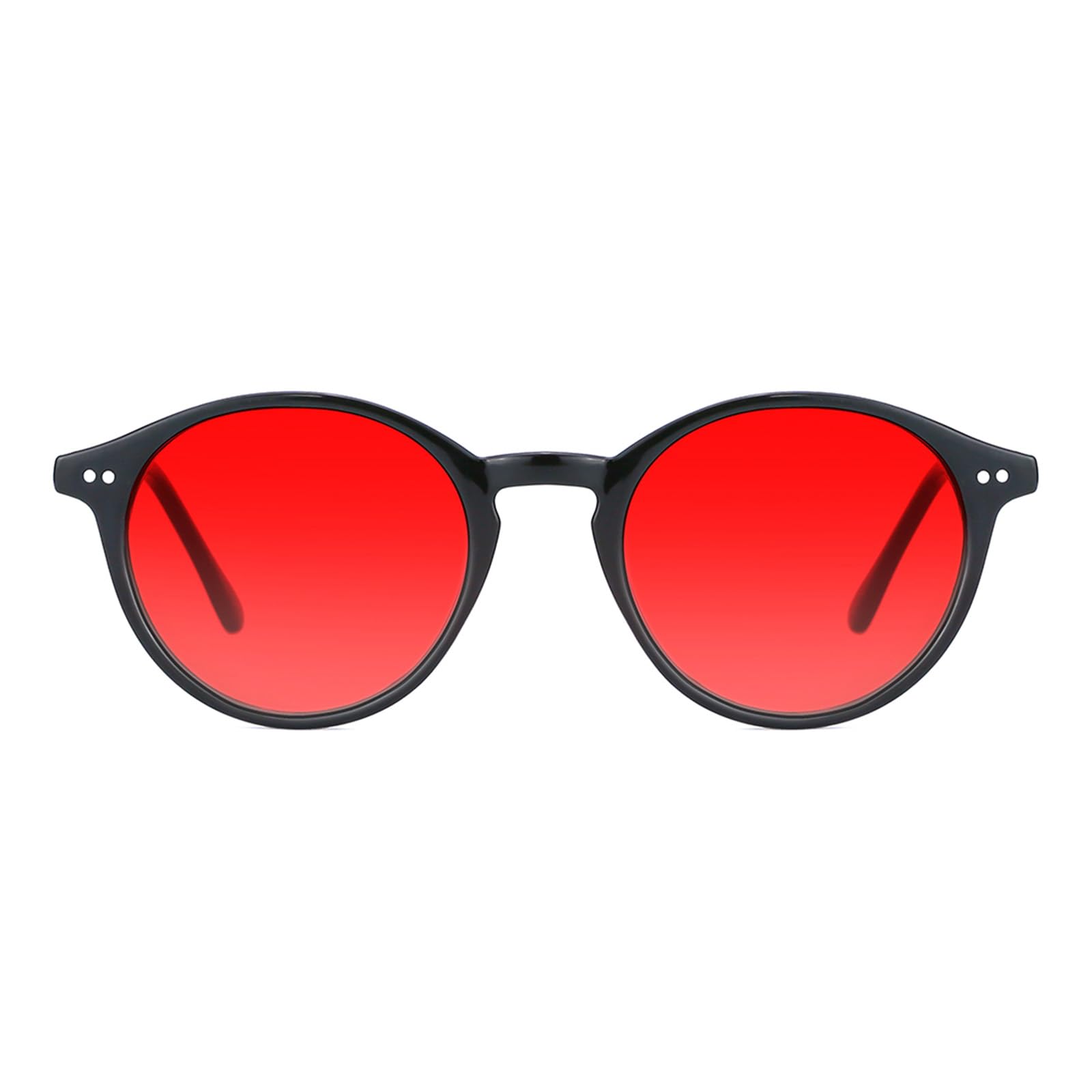 Vintage Round Blue Light Blocking Glasses Thick Rim Frame