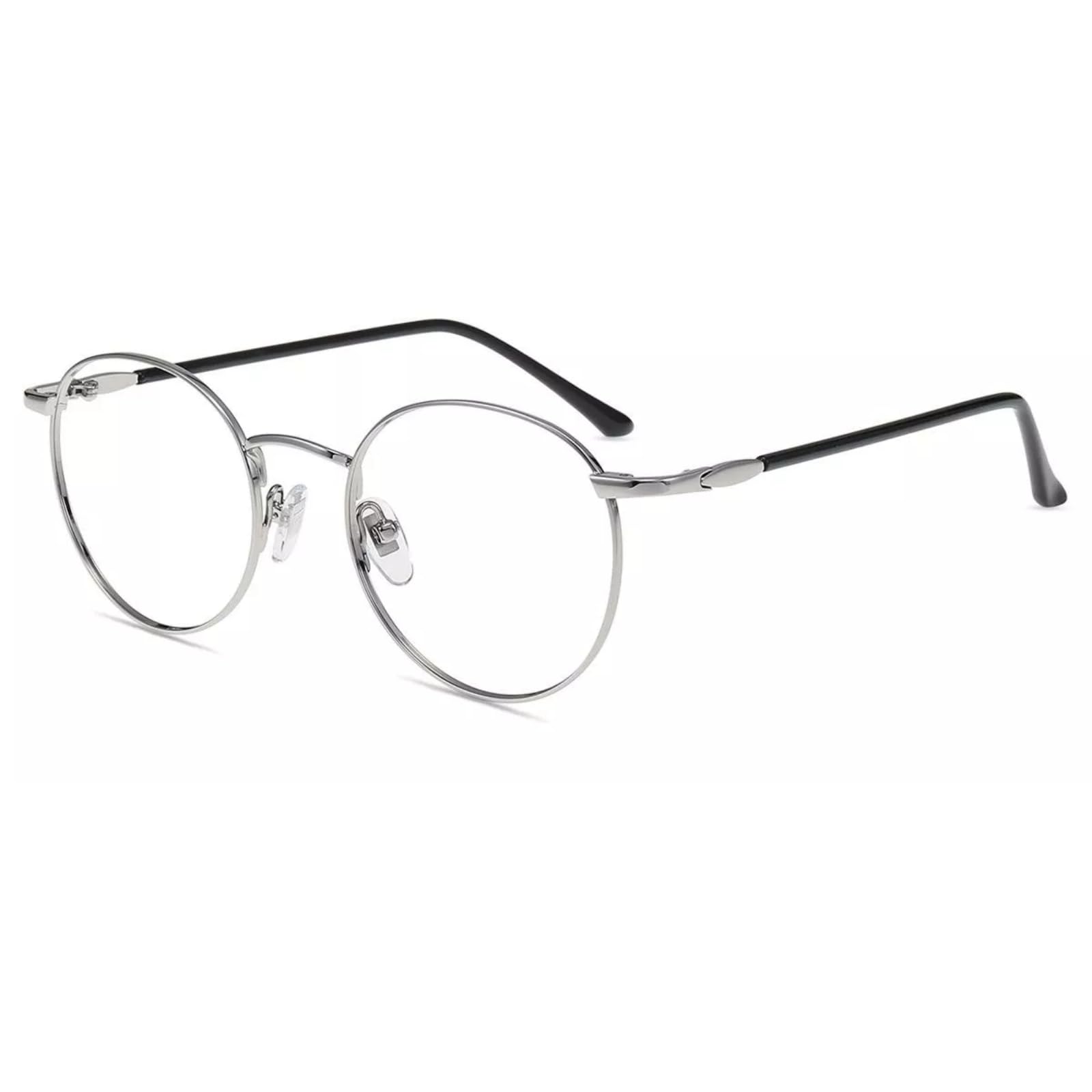 Retro Round Blue Light Blocking Glasses Metal Frame