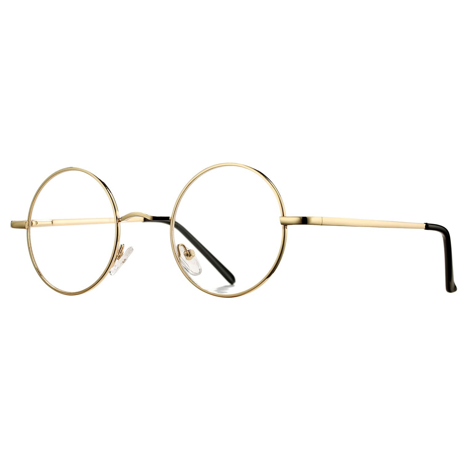 Retro Small Round Glasses Clear Lens Metal Frame