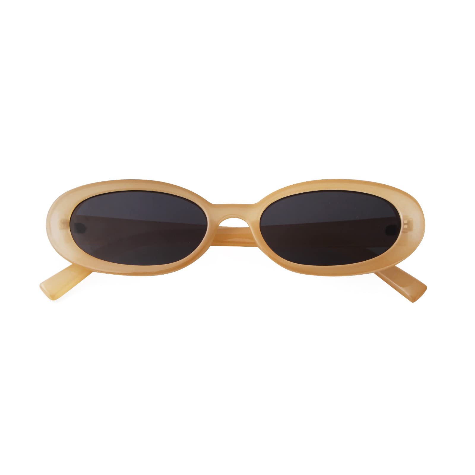 Laurinny 90s Sunglasses for Women Men Retro Small Oval Sunglasses