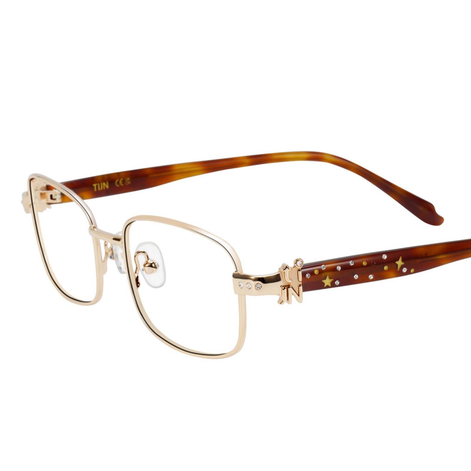 Square Blue Light Blocking Glasses Acetate Metal Frame