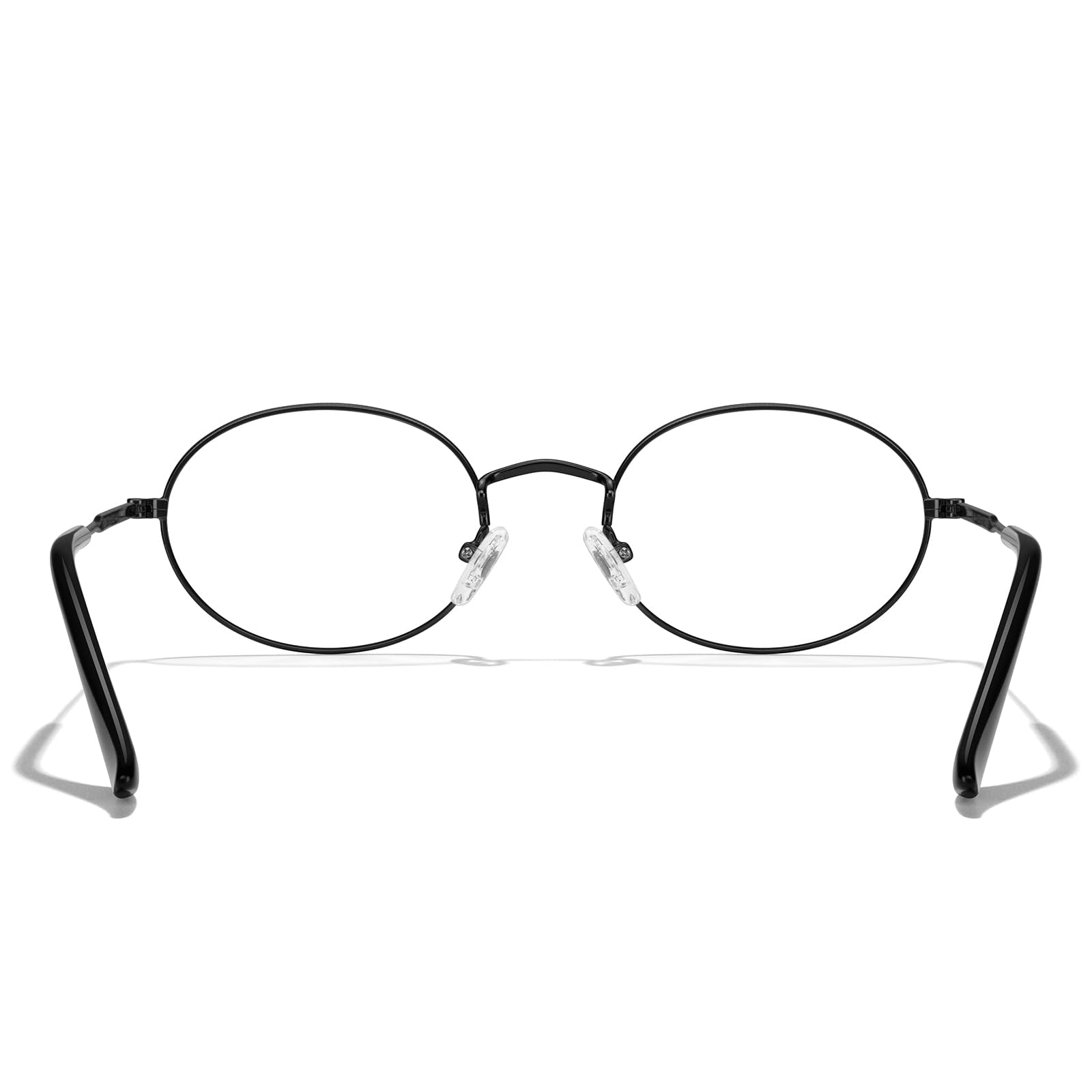 Oval Blue Light Reading Glasses Thin Metal Full Rim Frame
