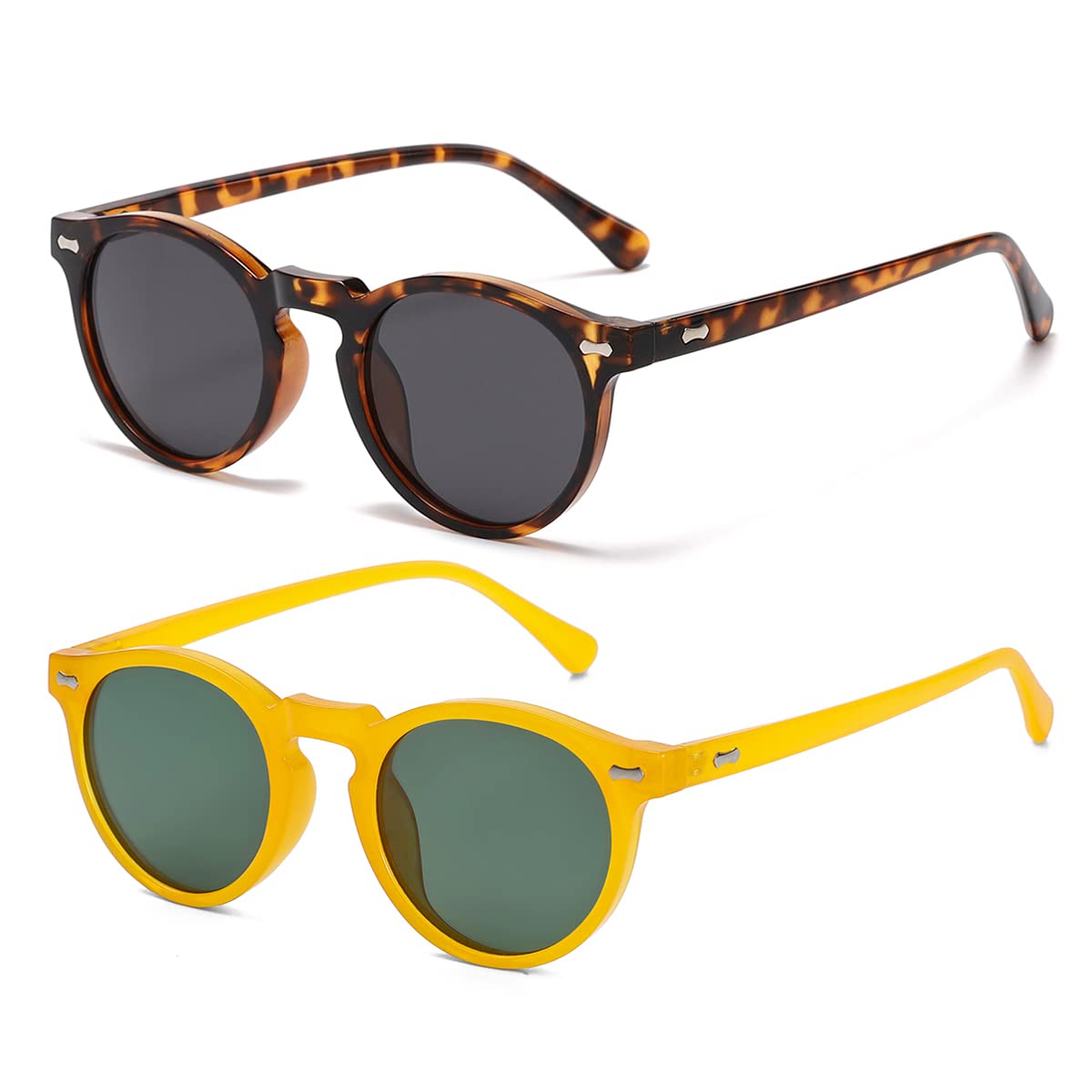 Vintage Round Polarized Sunglasses UV400 Acetate Frame