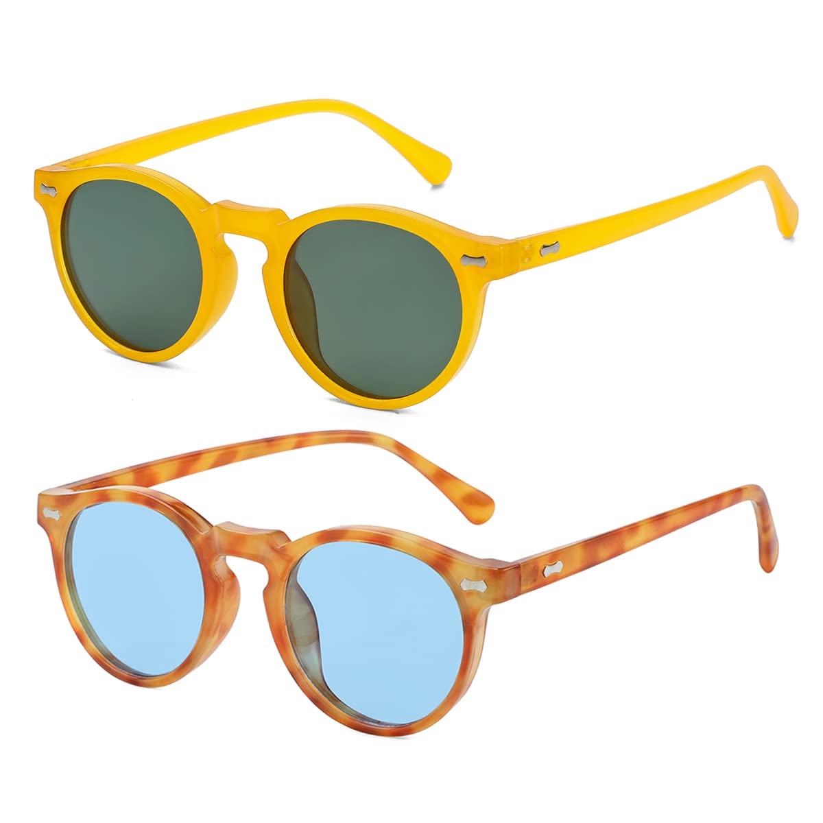 Vintage Round Polarized Sunglasses UV400 Acetate Frame