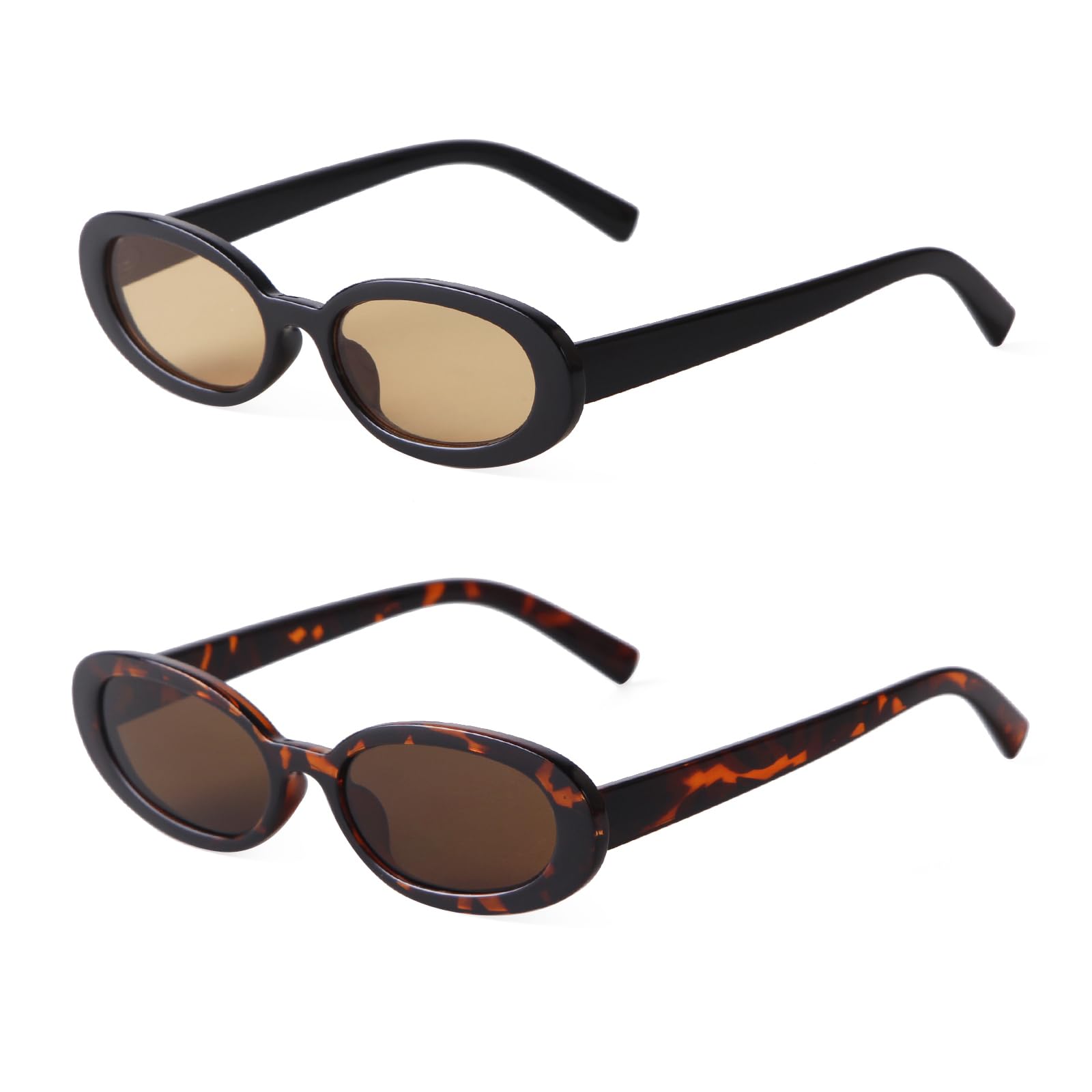 Laurinny 90s Sunglasses for Women Men Retro Small Oval Sunglasses