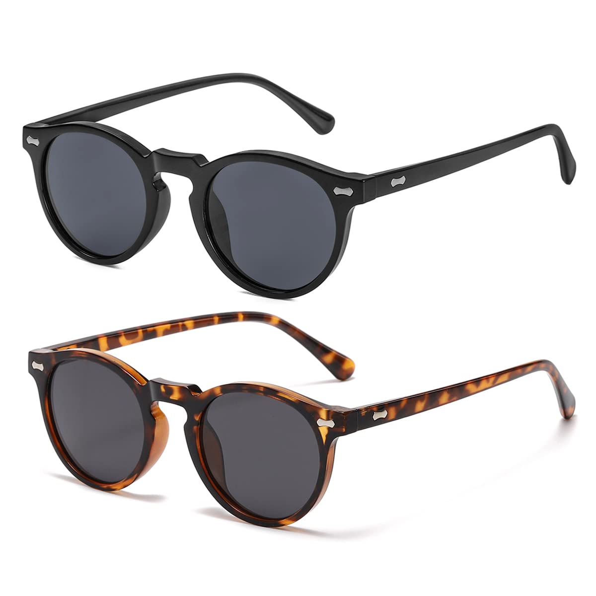 Vintage Round Polarized Sunglasses UV400 Acetate Frame