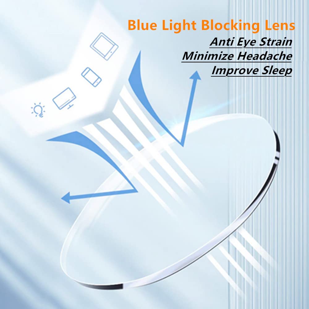 Square Blue Light Reading Glasses Lightweight Frame Eye Strain