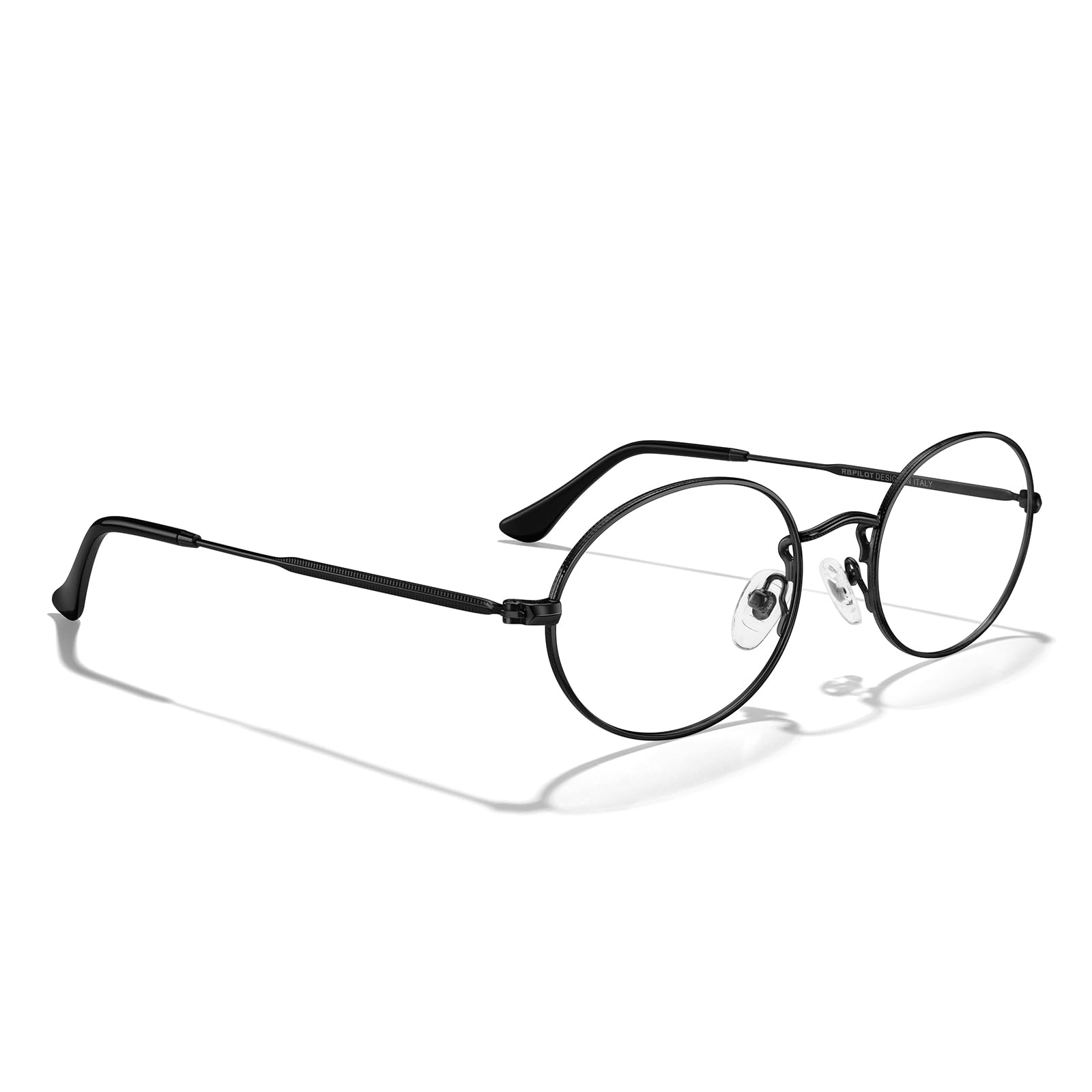 Oval Blue Light Reading Glasses Thin Metal Full Rim Frame