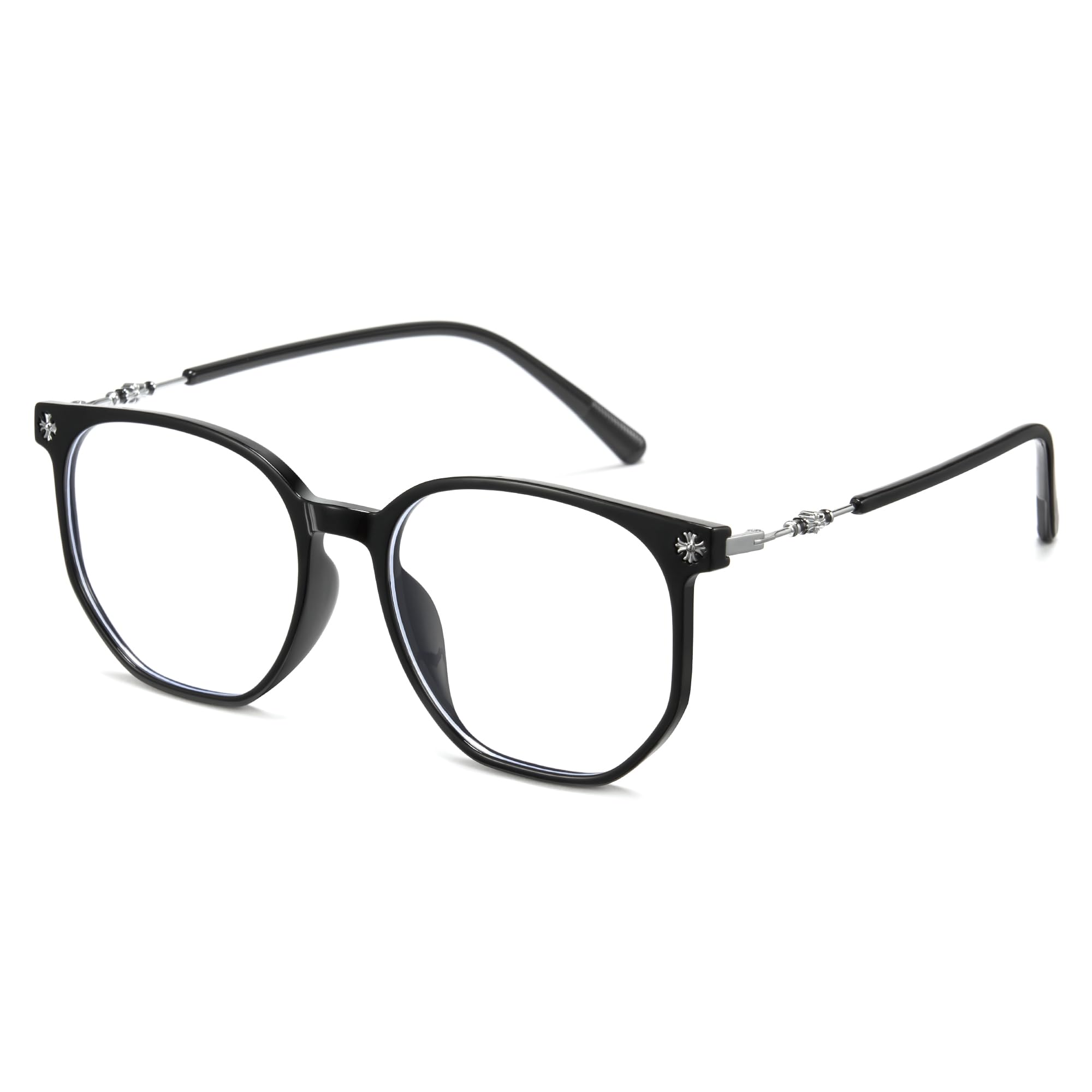 Retro Square Blue Light Glasses TR90 Metal Frame