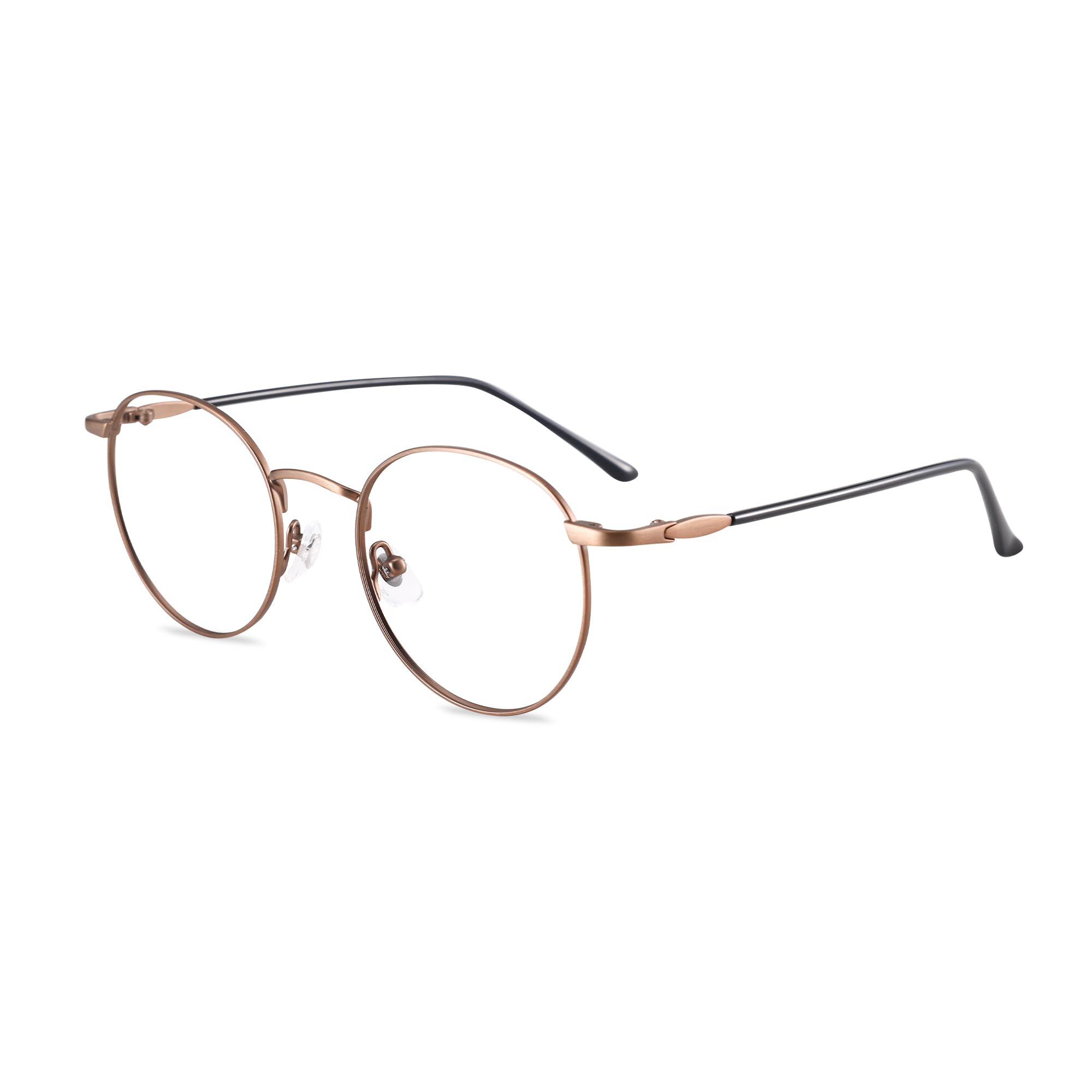 Retro Round Blue Light Blocking Glasses Metal Frame