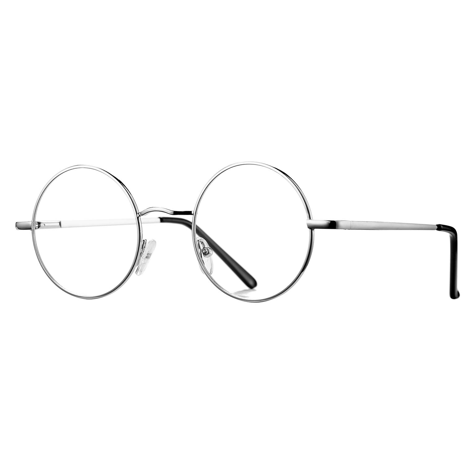 Retro Small Round Glasses Clear Lens Metal Frame