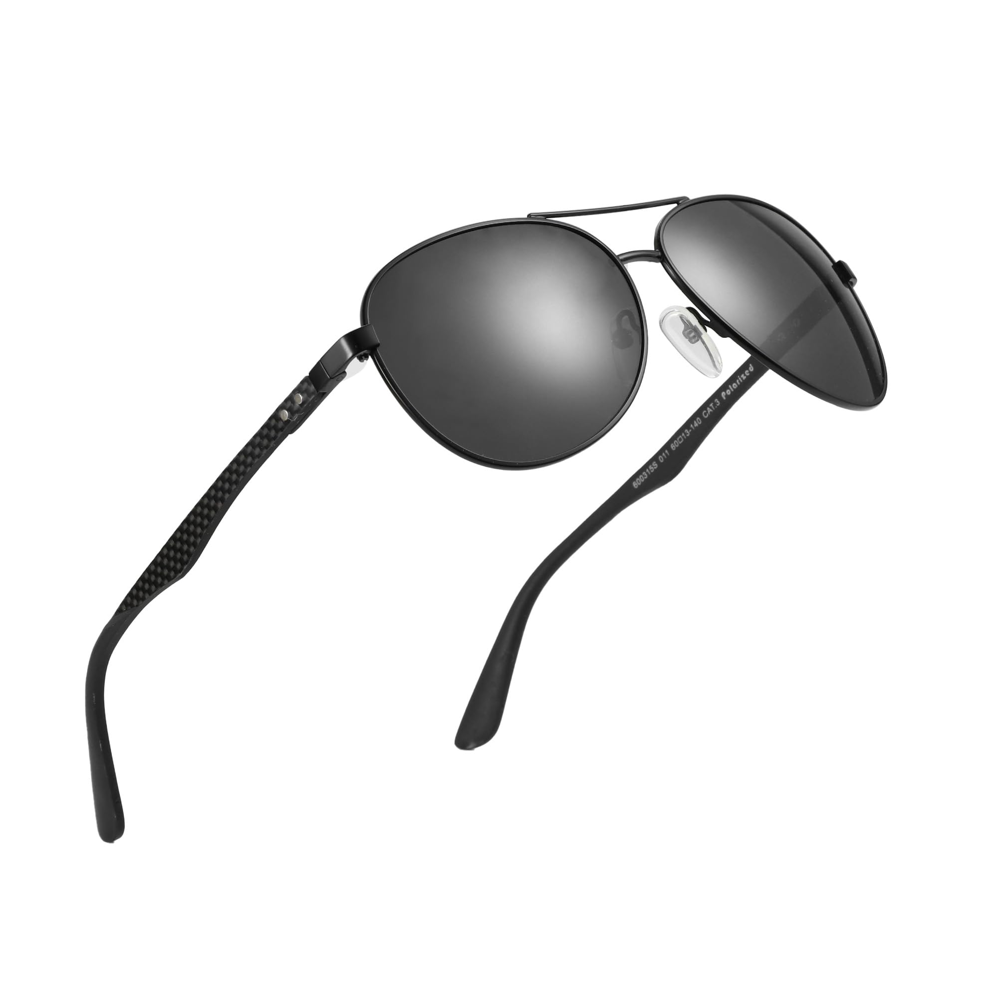 Polarized Aviator Sunglasses Carbon Fiber Temple UV Protection