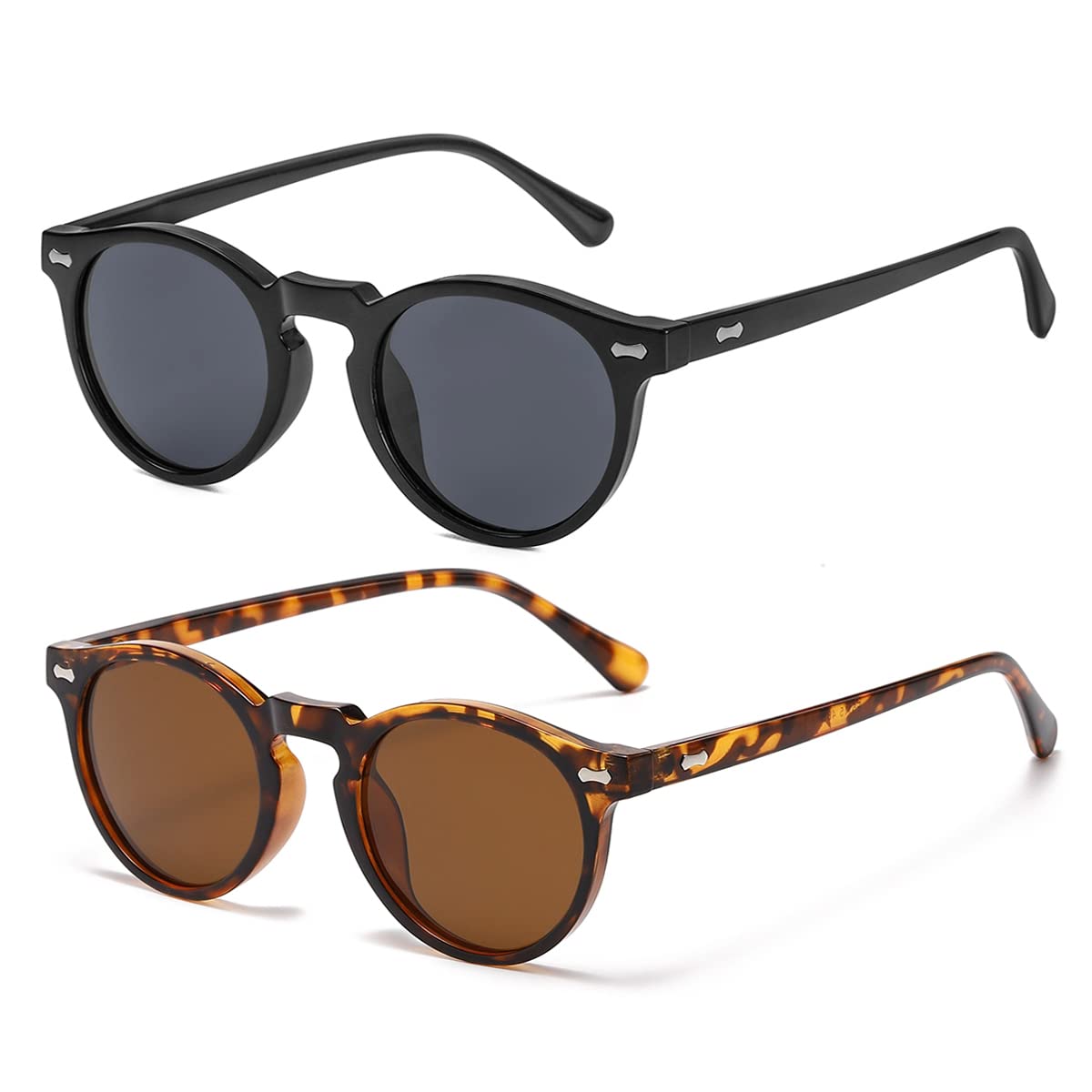 Vintage Round Polarized Sunglasses UV400 Acetate Frame