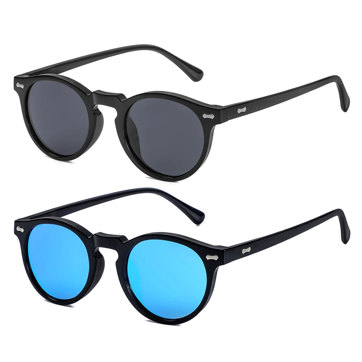 Vintage Round Polarized Sunglasses UV400 Acetate Frame