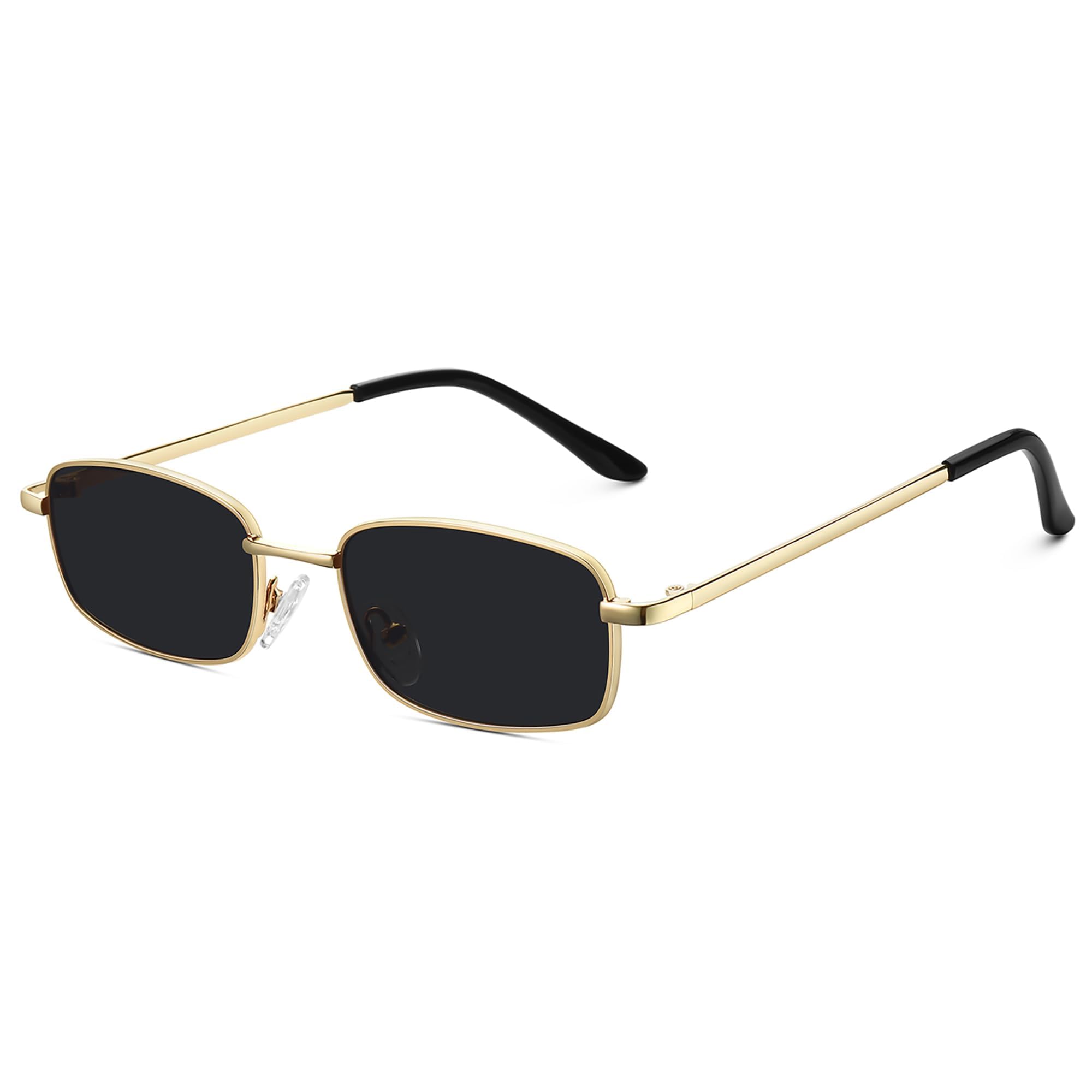 Retro Small Rectangle Sunglasses Narrow Frame UV400 Protection