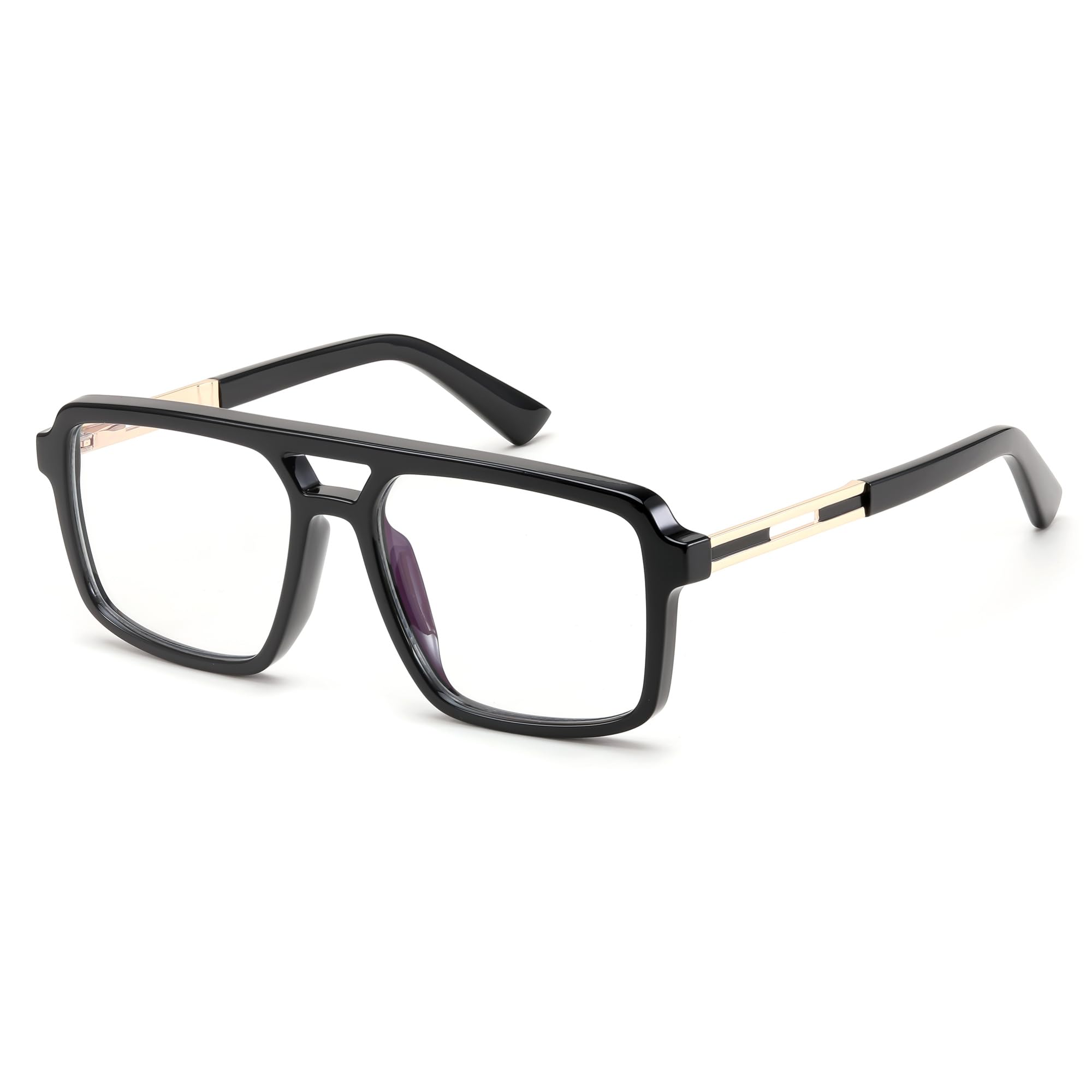 Retro Aviator Blue Light Glasses Square Frame Computer Use