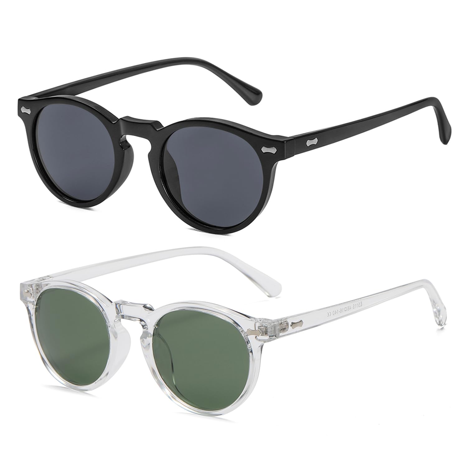 Vintage Round Polarized Sunglasses UV400 Acetate Frame