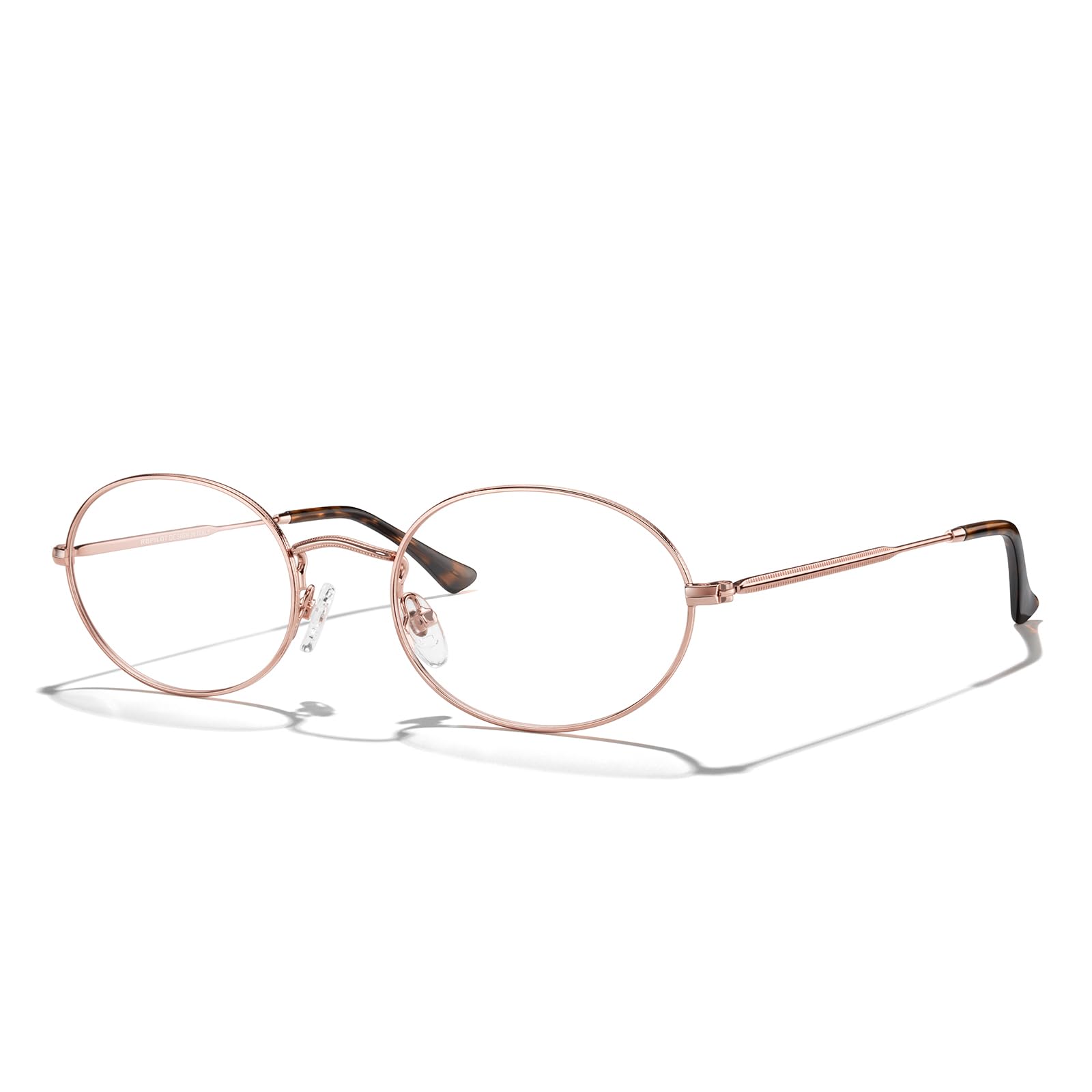 Oval Blue Light Reading Glasses Thin Metal Full Rim Frame