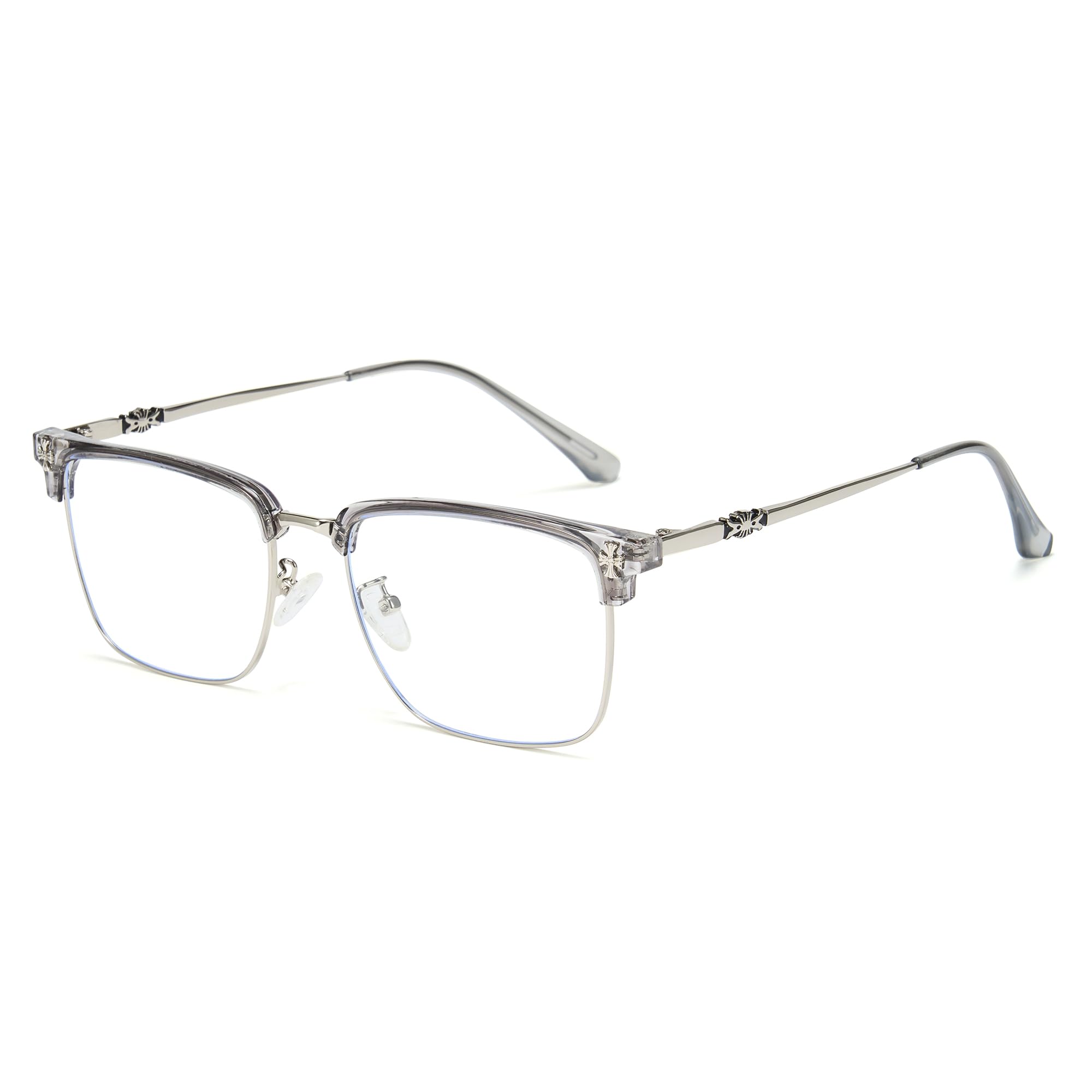 Retro Square Blue Light Glasses TR90 Metal Frame