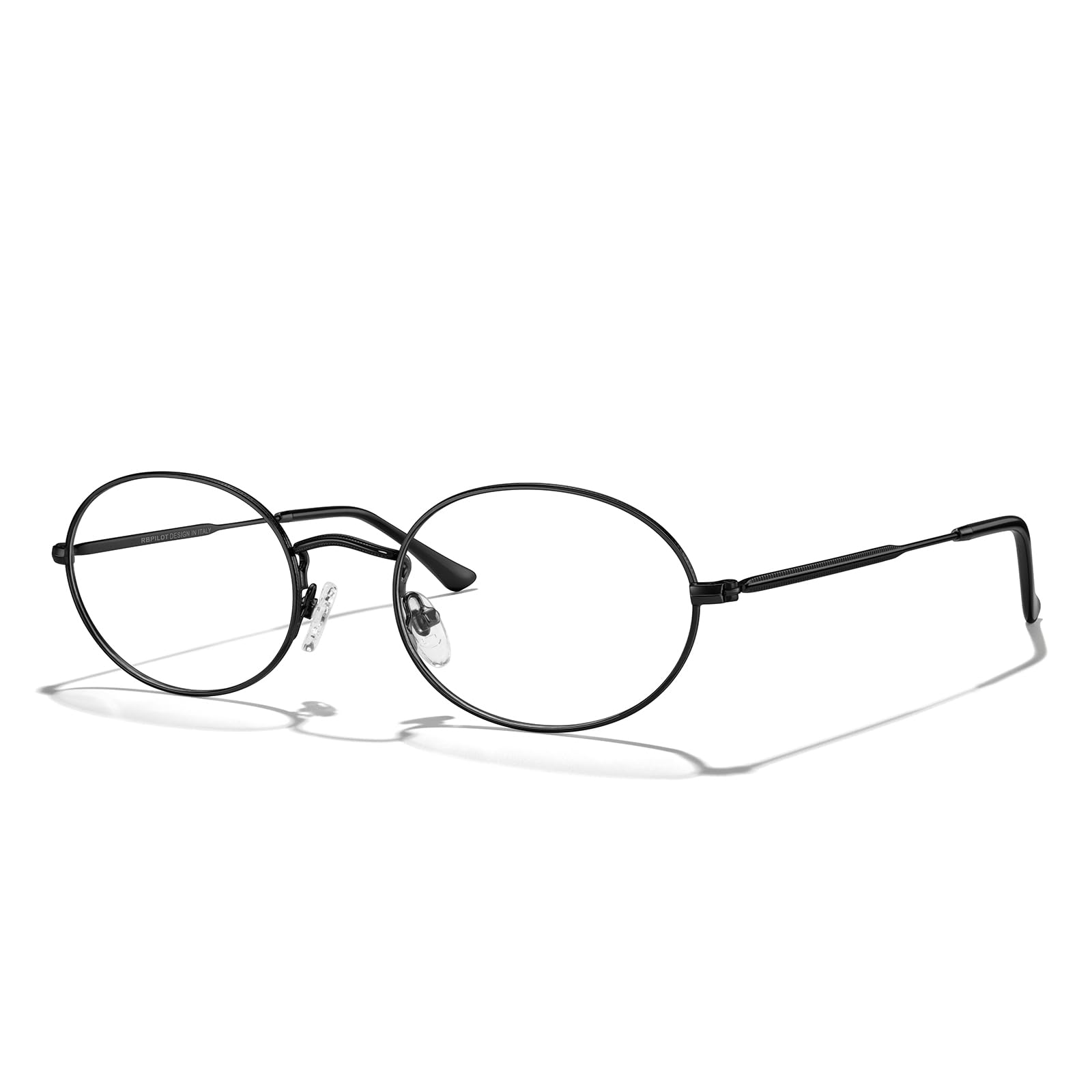 Oval Blue Light Reading Glasses Thin Metal Full Rim Frame