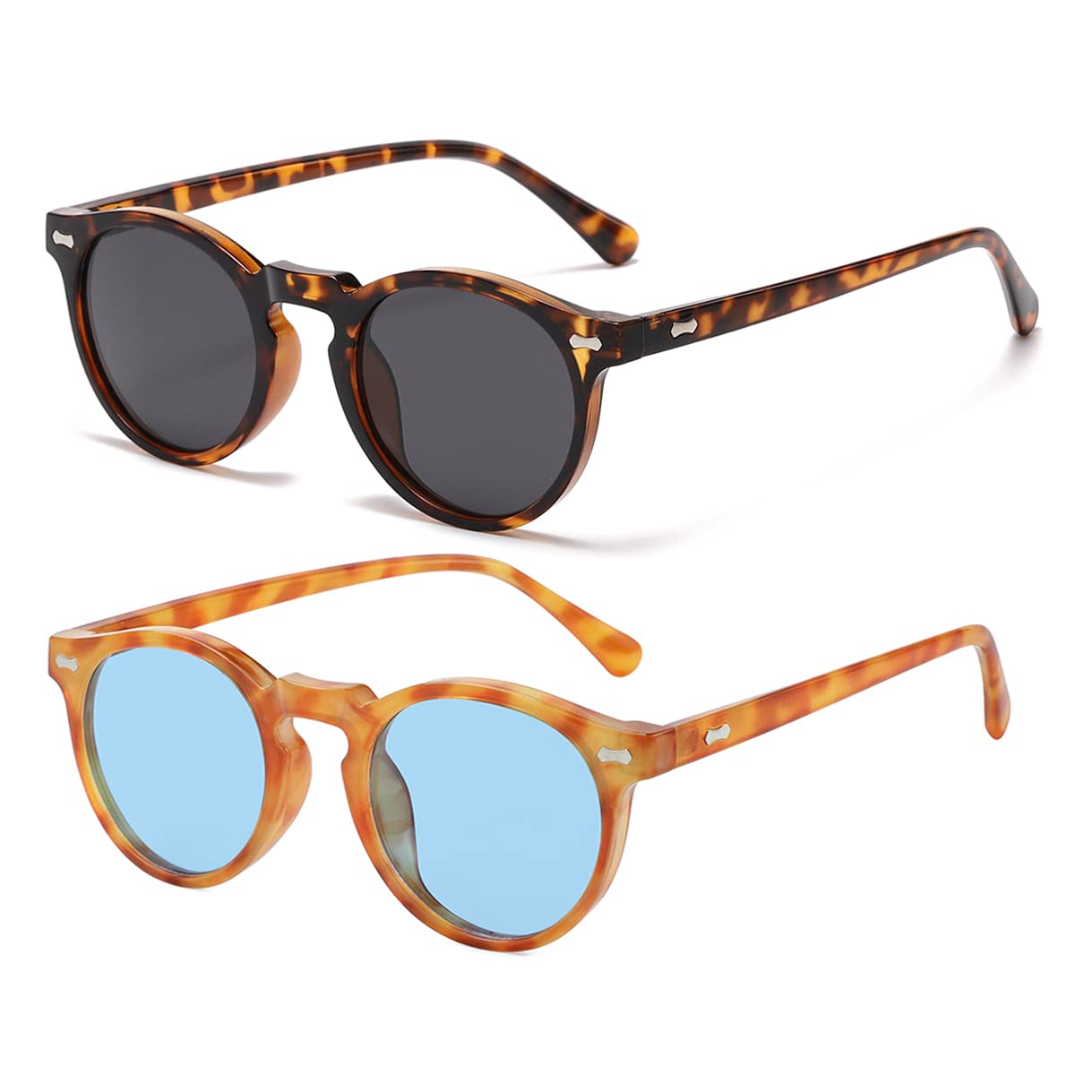 Vintage Round Polarized Sunglasses UV400 Acetate Frame