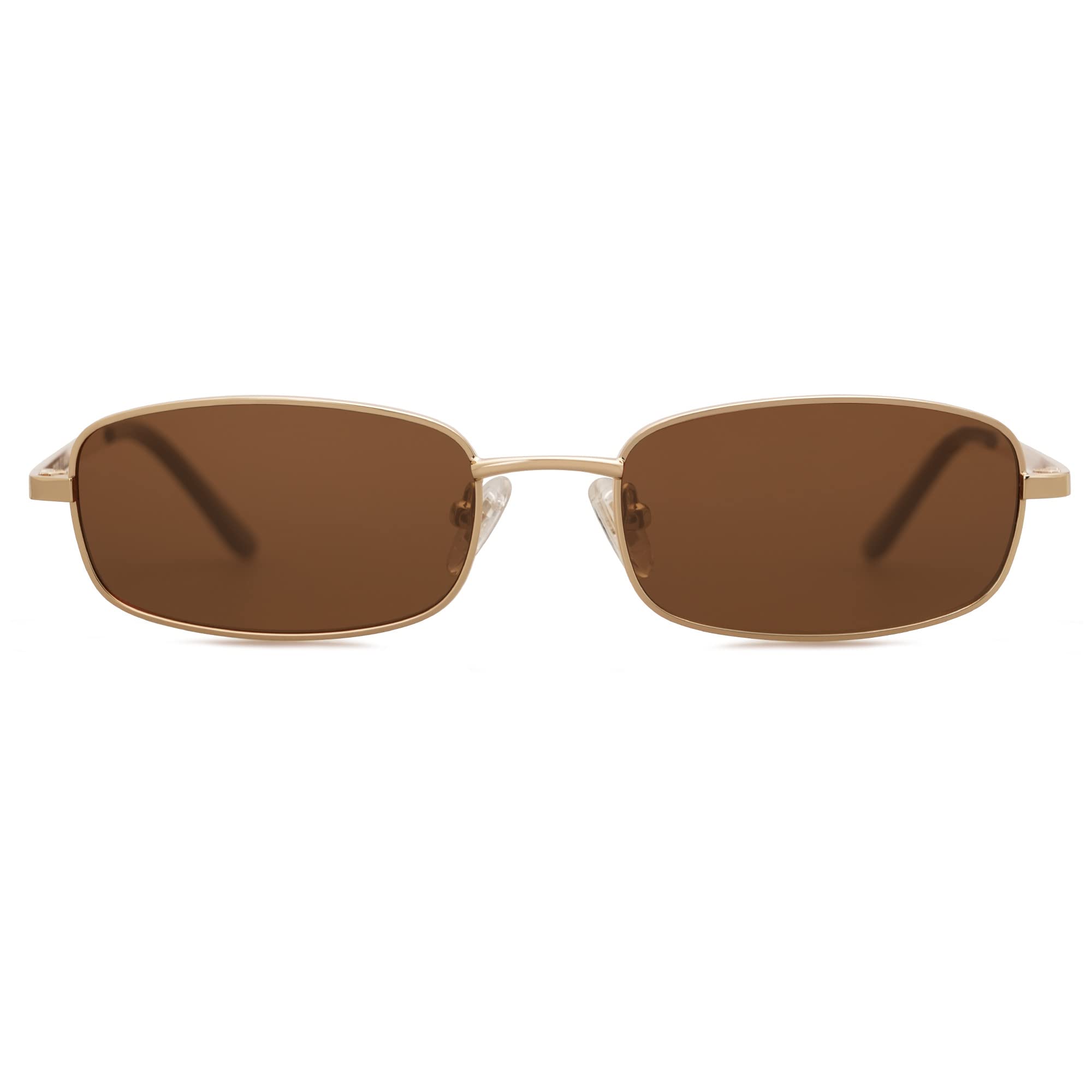 Y2K Retro Rectangle Sunglasses Narrow Thin Frame