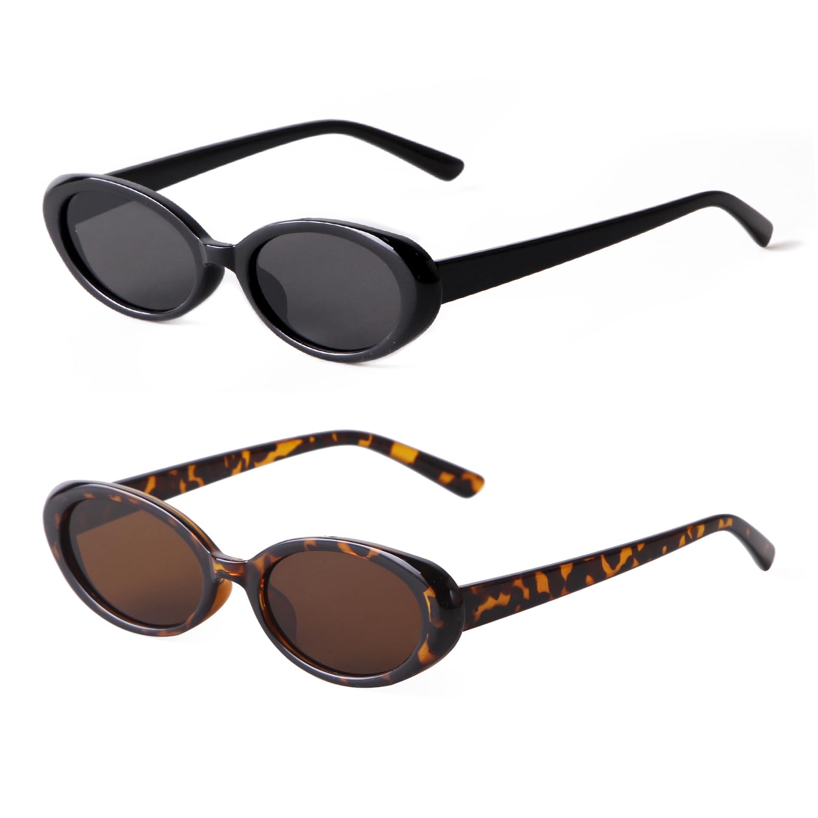 Laurinny 90s Sunglasses for Women Men Retro Small Oval Sunglasses