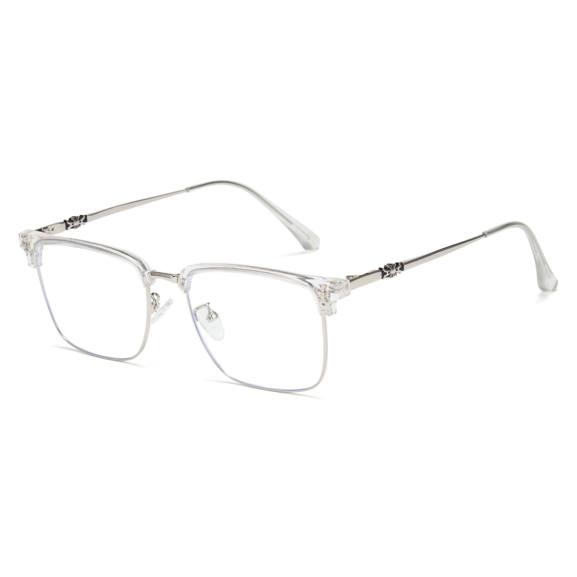 Retro Square Blue Light Glasses TR90 Metal Frame